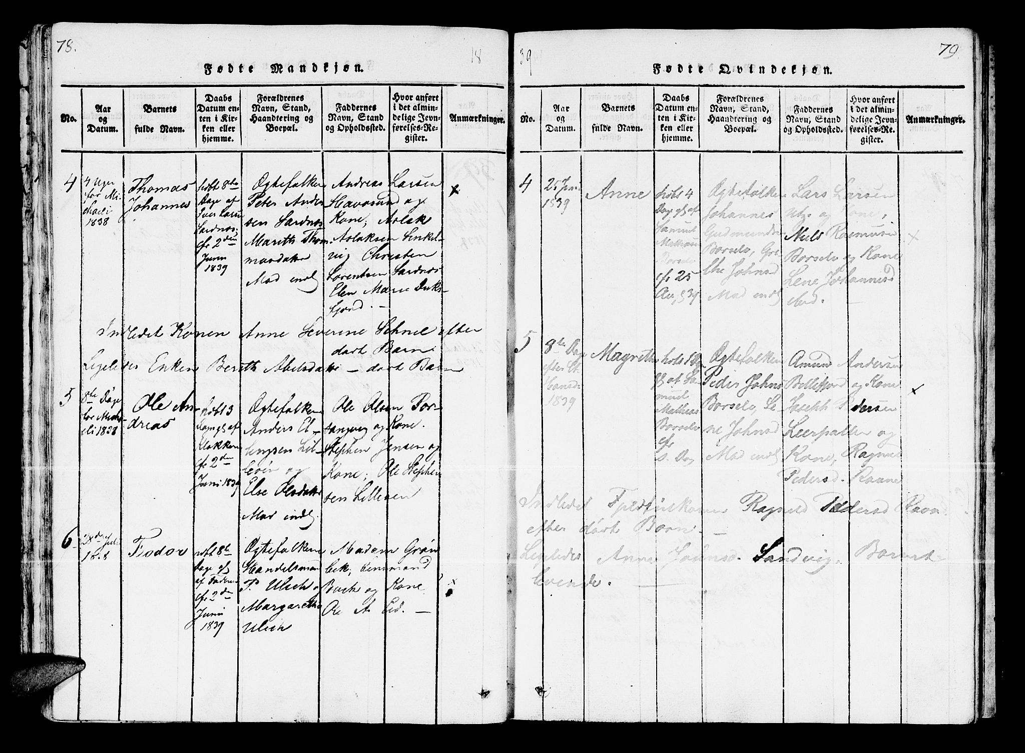 Kistrand/Porsanger sokneprestembete, AV/SATØ-S-1351/H/Ha/L0003.kirke: Parish register (official) no. 3, 1825-1842, p. 78-79