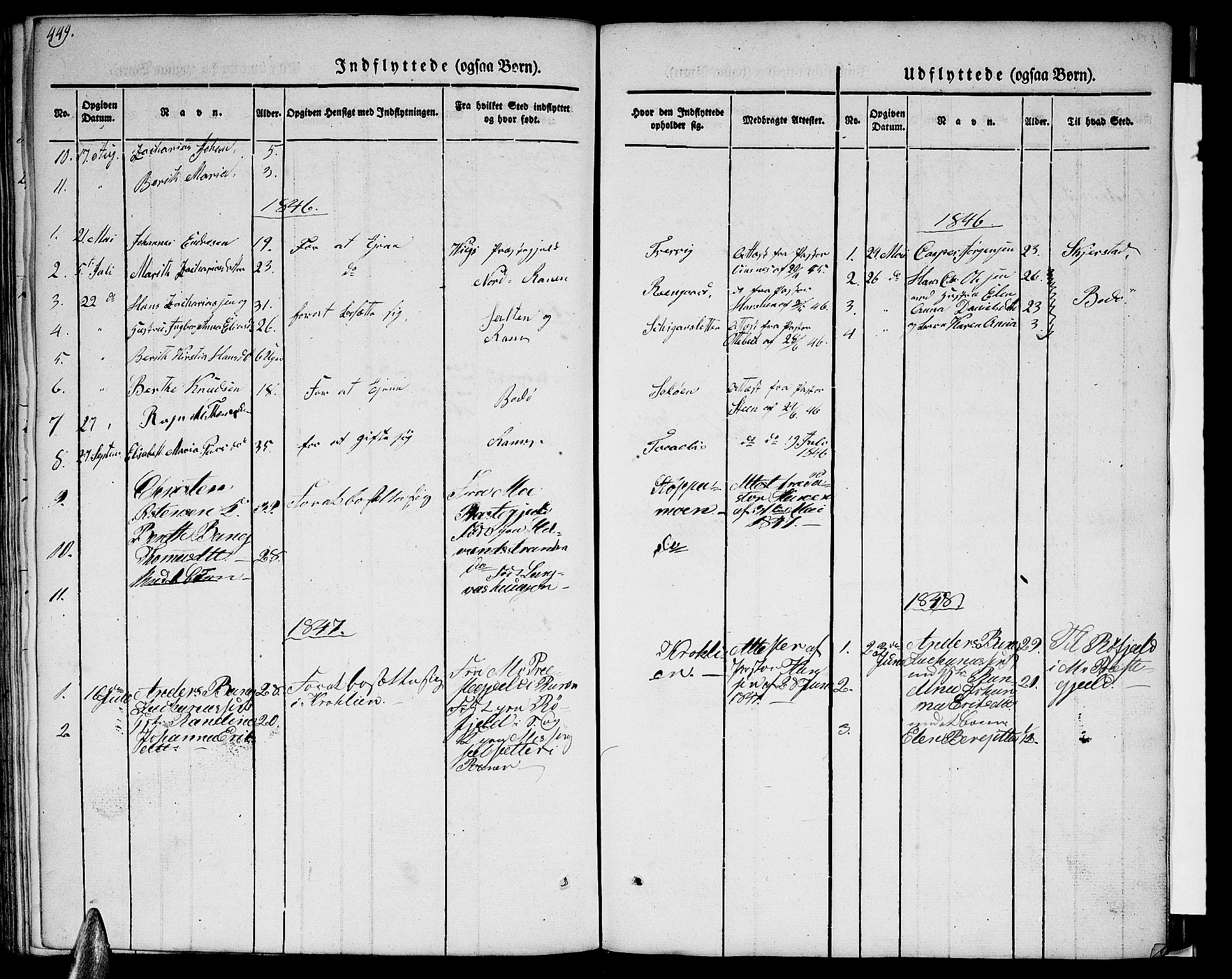 Ministerialprotokoller, klokkerbøker og fødselsregistre - Nordland, AV/SAT-A-1459/846/L0652: Parish register (copy) no. 846C02, 1841-1871, p. 449