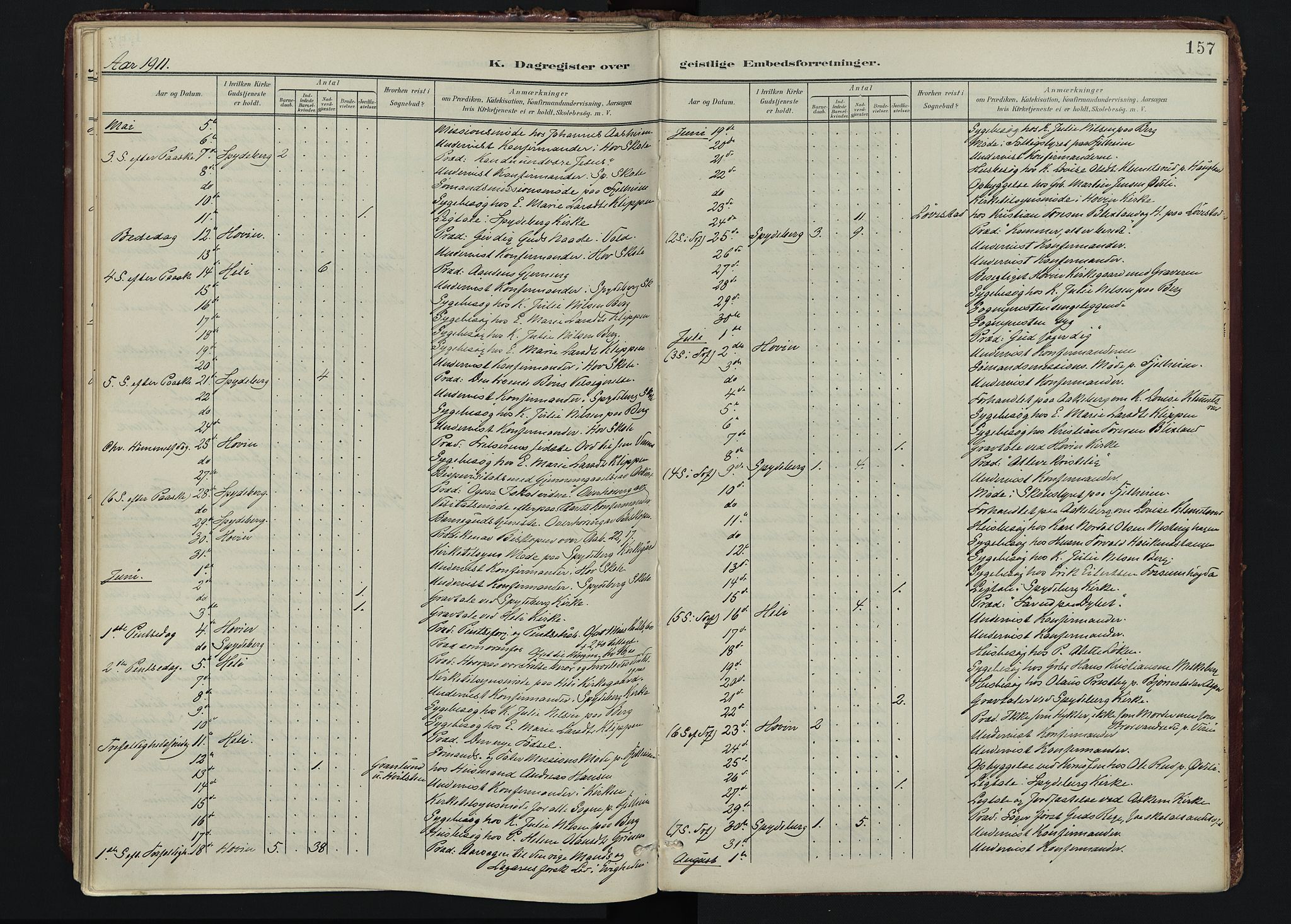 Spydeberg prestekontor Kirkebøker, SAO/A-10924/F/Fa/L0009: Parish register (official) no. I 9, 1900-1926, p. 157