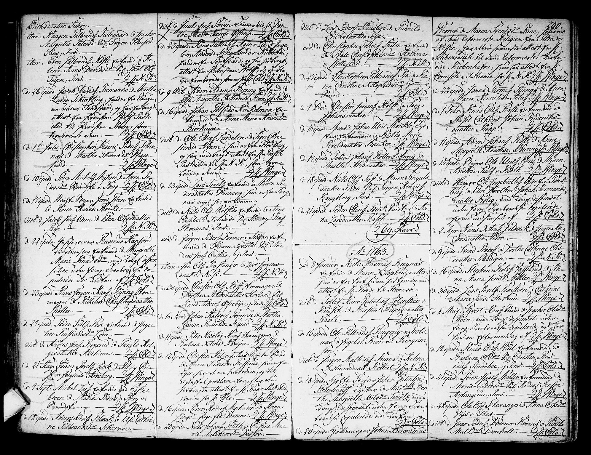 Kongsberg kirkebøker, SAKO/A-22/F/Fa/L0004: Parish register (official) no. I 4, 1756-1768, p. 290