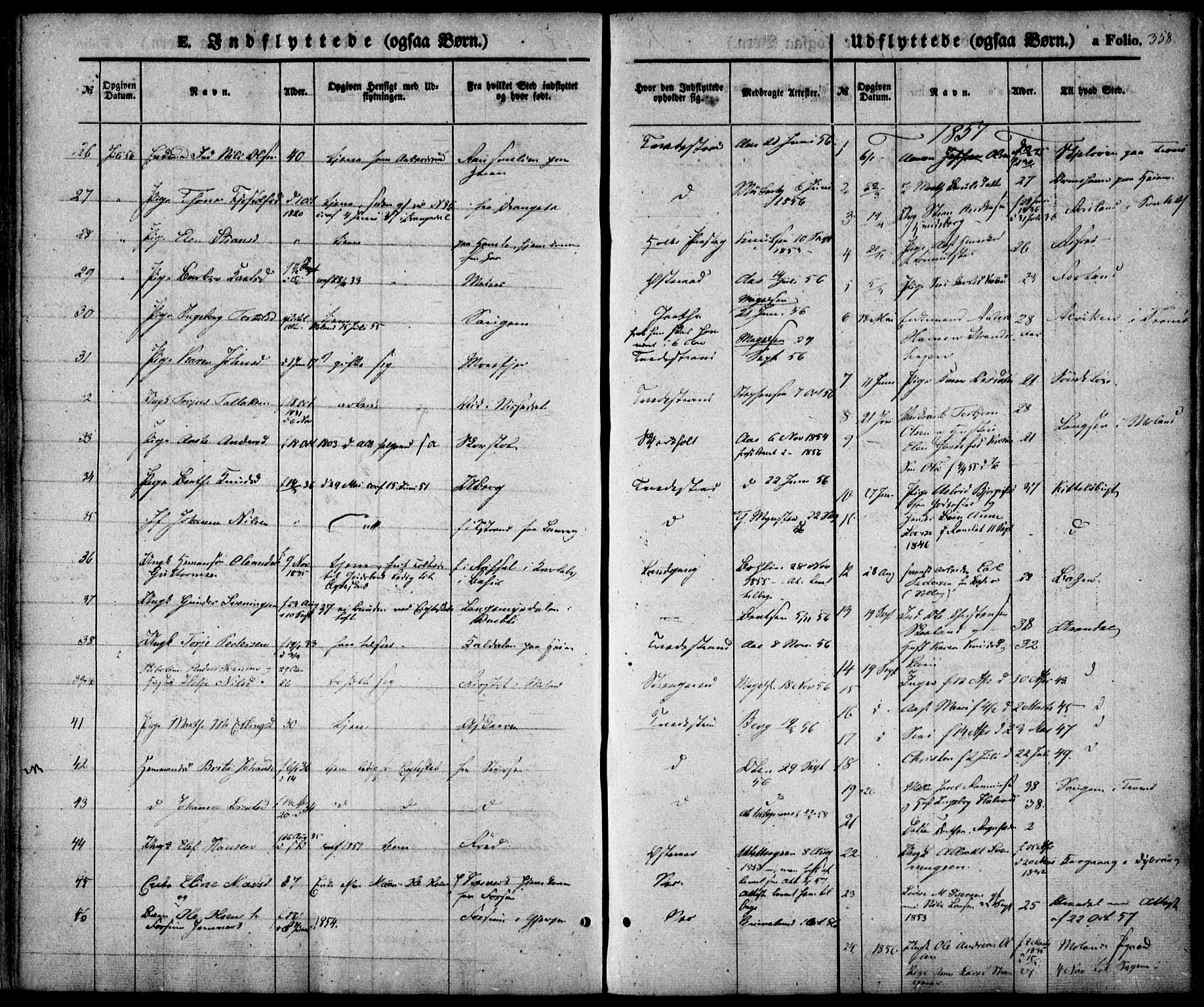 Holt sokneprestkontor, AV/SAK-1111-0021/F/Fa/L0008: Parish register (official) no. A 8, 1849-1860, p. 358