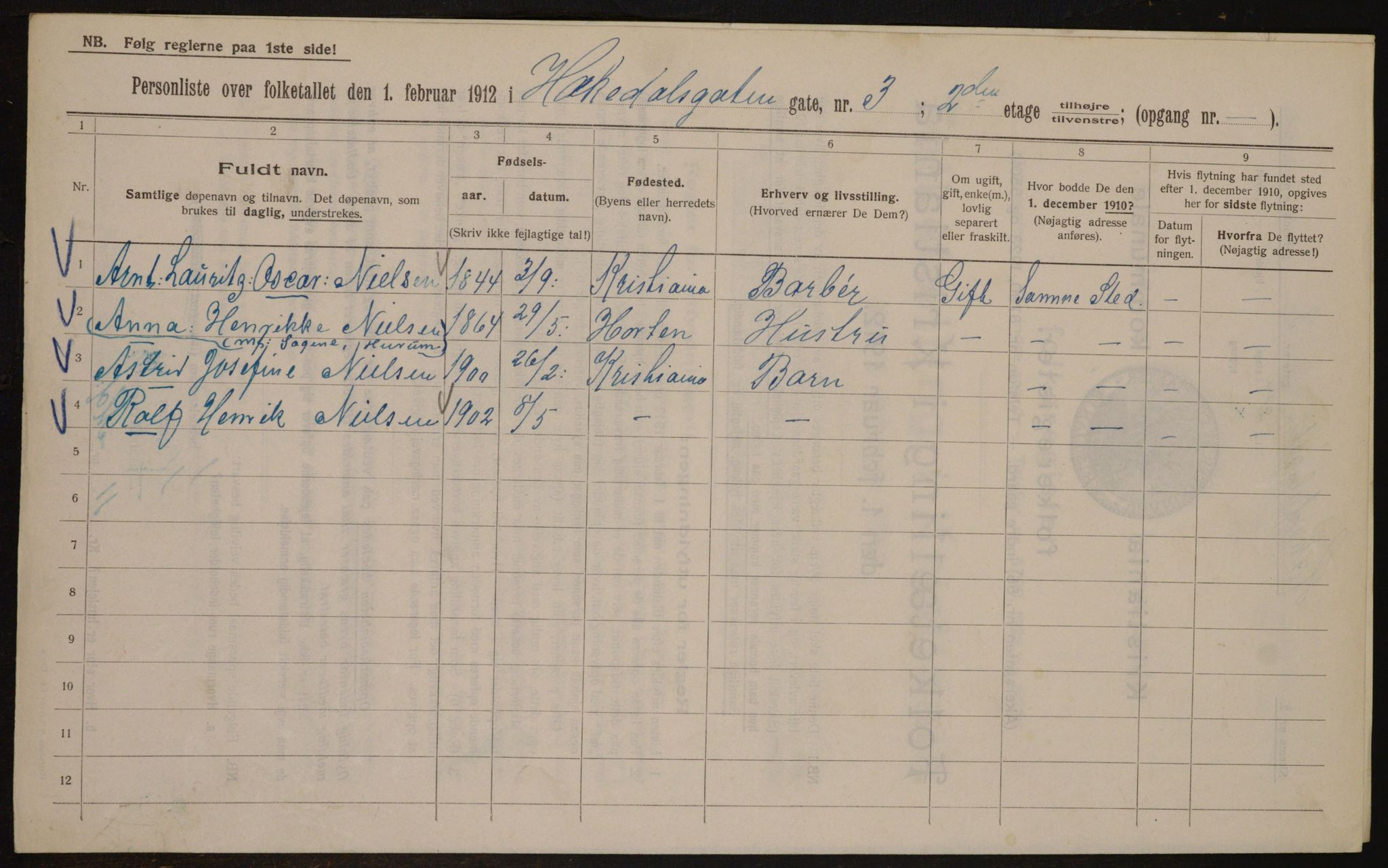 OBA, Municipal Census 1912 for Kristiania, 1912, p. 34037