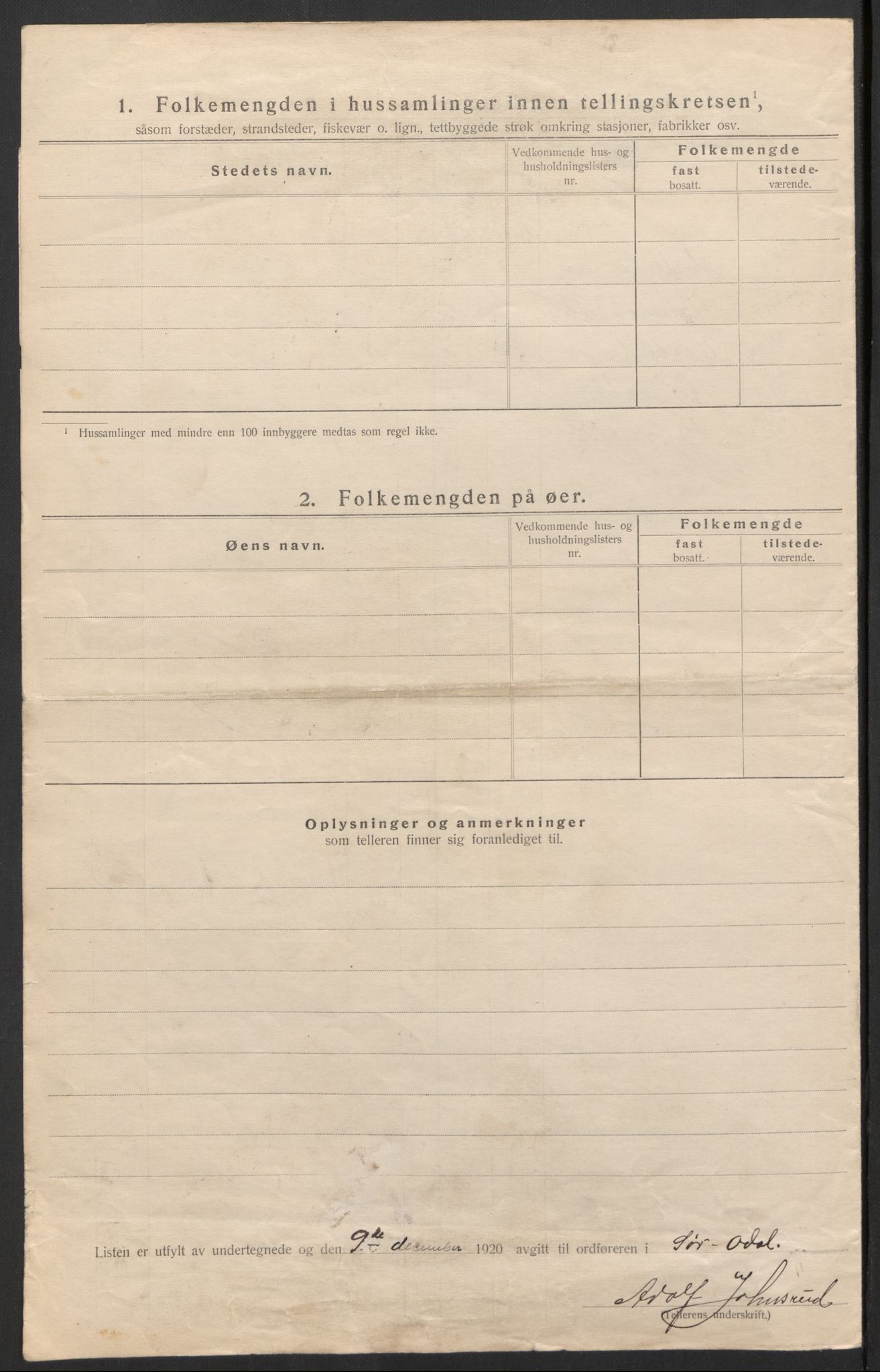 SAH, 1920 census for Sør-Odal, 1920, p. 21