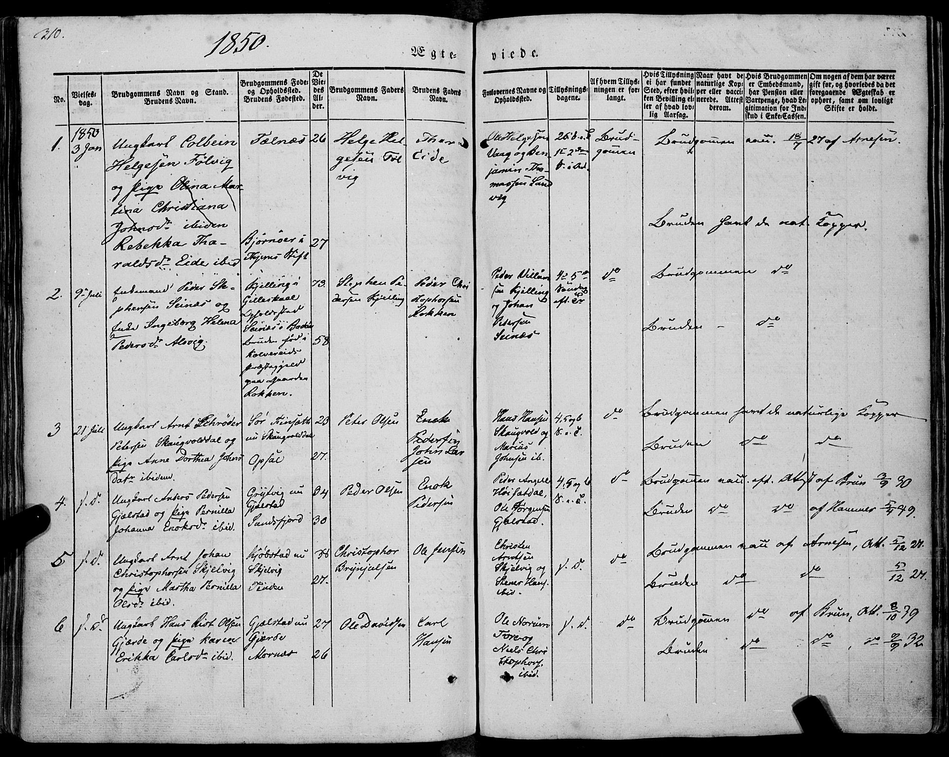 Ministerialprotokoller, klokkerbøker og fødselsregistre - Nordland, AV/SAT-A-1459/805/L0097: Parish register (official) no. 805A04, 1837-1861, p. 310