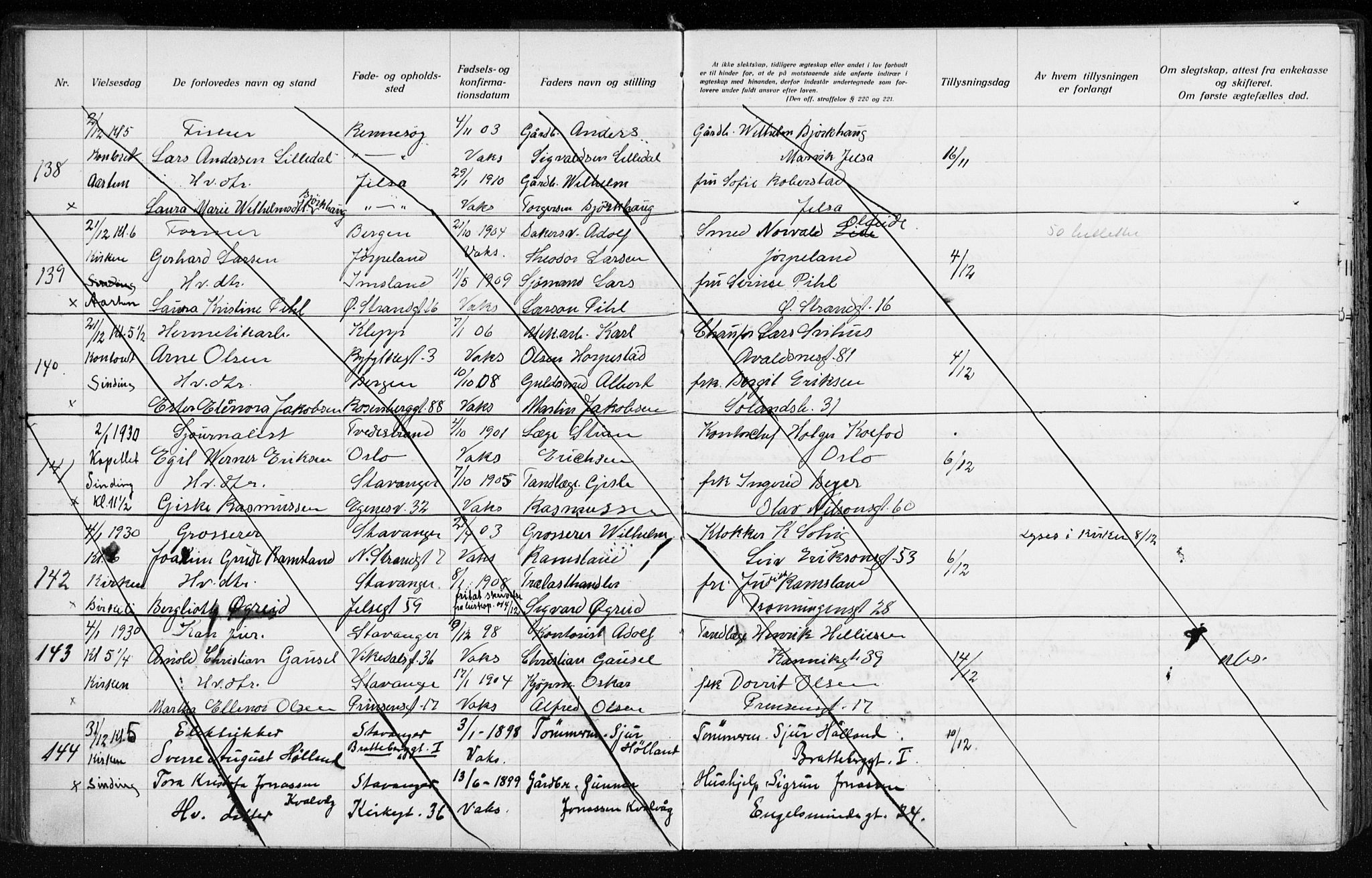 Domkirken sokneprestkontor, AV/SAST-A-101812/001/70/705BA/L0007: Banns register no. 705.BA.7, 1924-1936