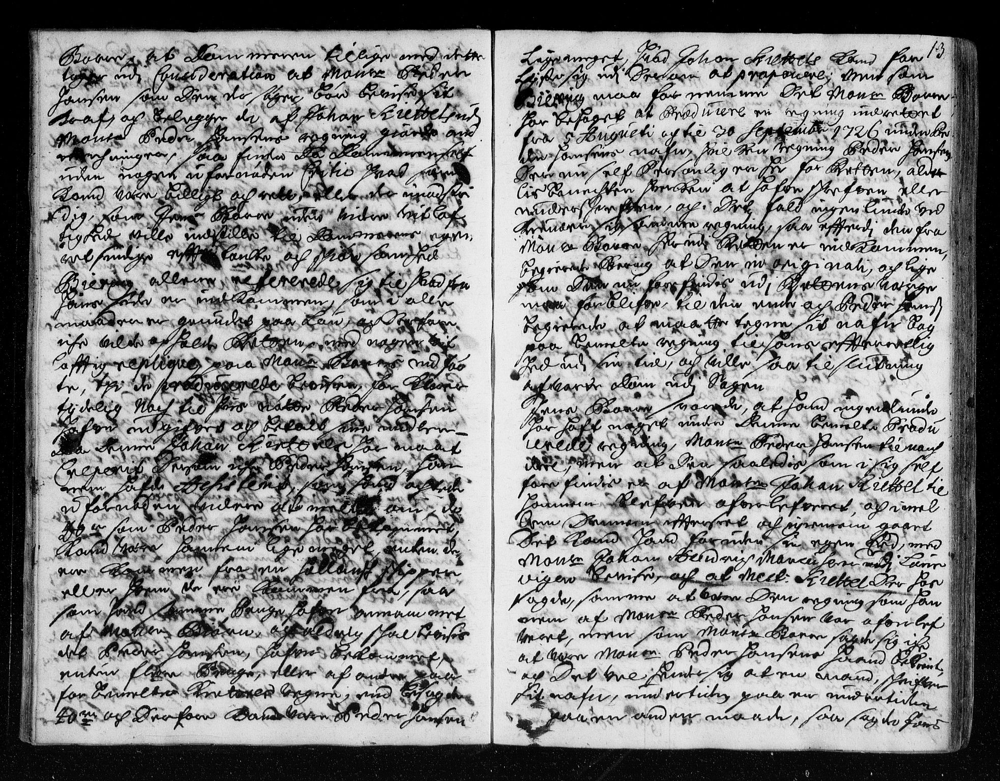 Larvik sorenskriveri, AV/SAKO-A-83/F/Fa/L0016: Tingbok, 1726-1729, p. 13