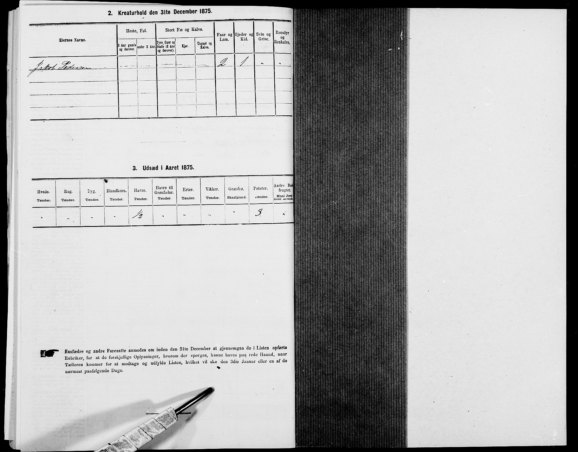 SAK, 1875 census for 1042L Flekkefjord/Nes og Hidra, 1875, p. 1438