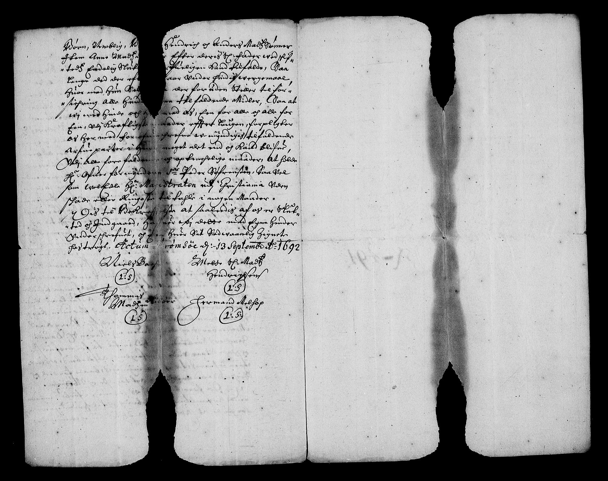 Stattholderembetet 1572-1771, AV/RA-EA-2870/Af/L0004: Avskrifter av vedlegg til originale supplikker, nummerert i samsvar med supplikkbøkene, 1691-1694, p. 227