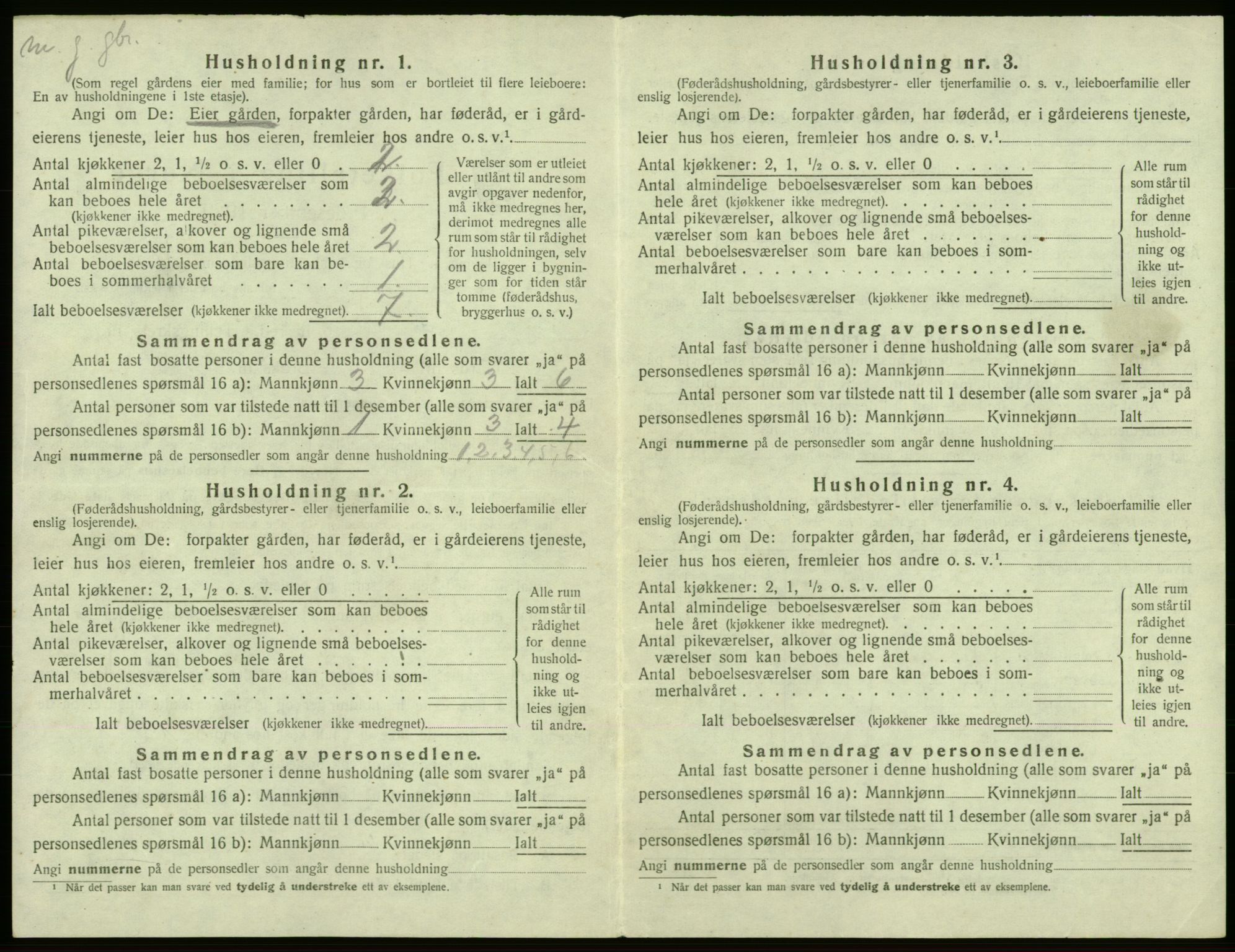 SAB, 1920 census for Moster, 1920, p. 267