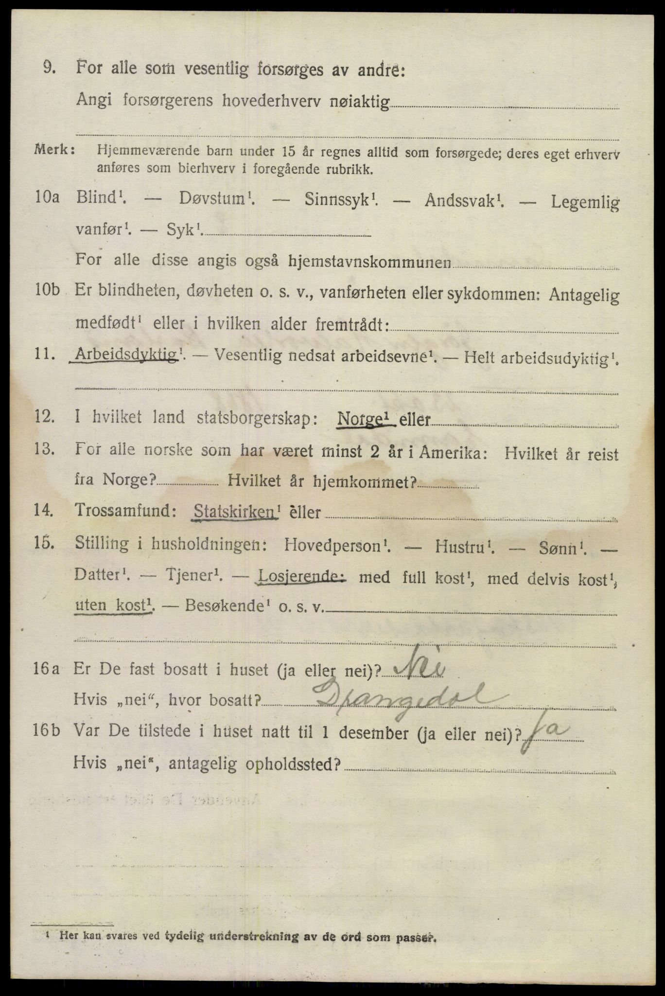 SAKO, 1920 census for Sannidal, 1920, p. 1056