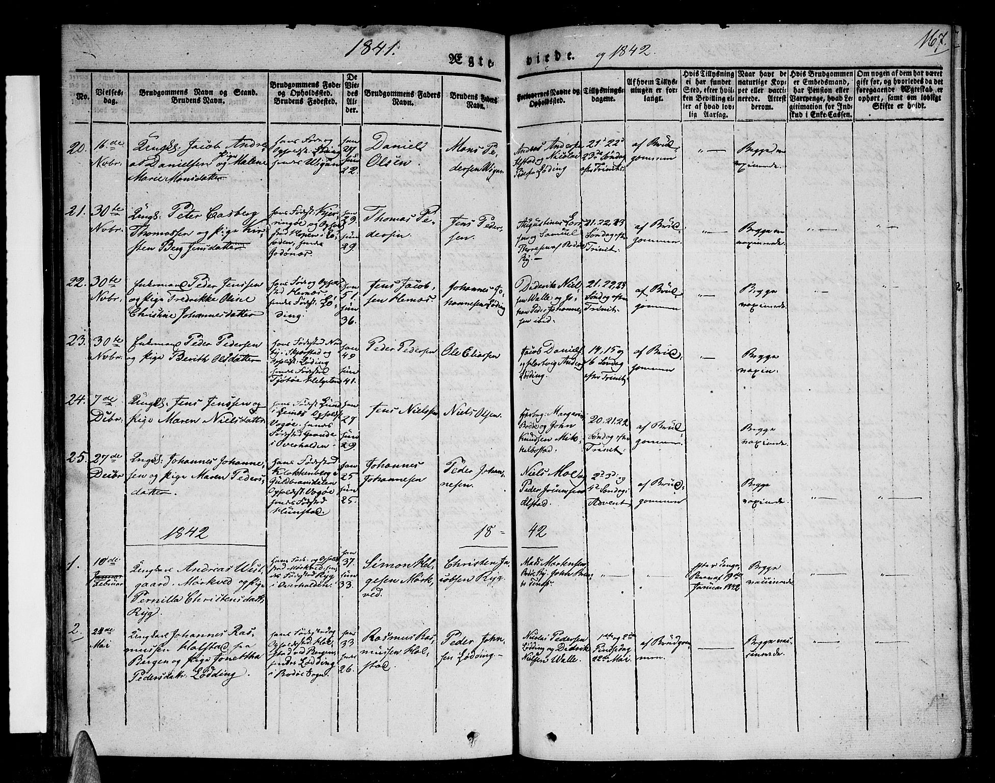 Ministerialprotokoller, klokkerbøker og fødselsregistre - Nordland, SAT/A-1459/801/L0006: Parish register (official) no. 801A06, 1834-1845, p. 167