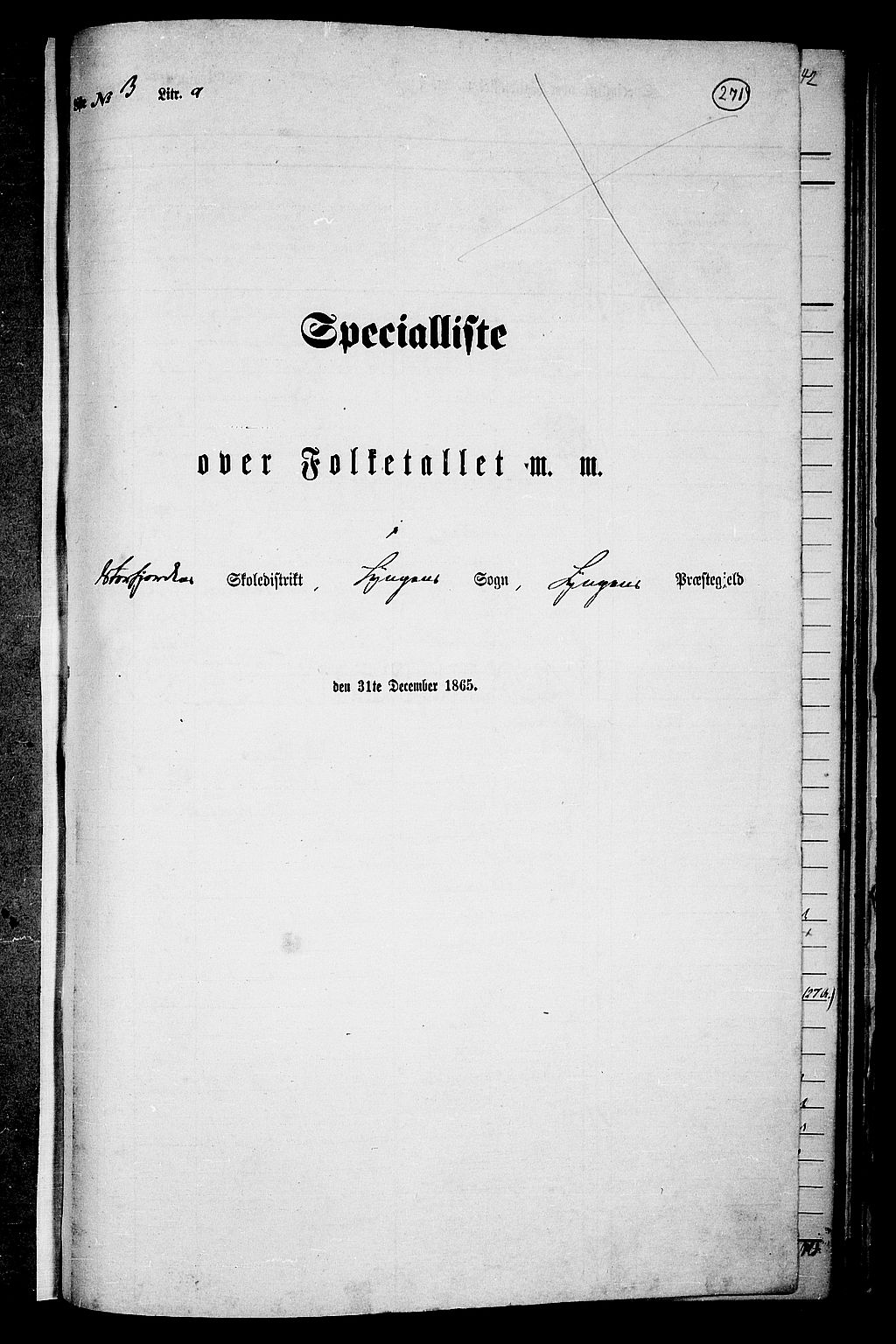 RA, 1865 census for Lyngen, 1865, p. 99