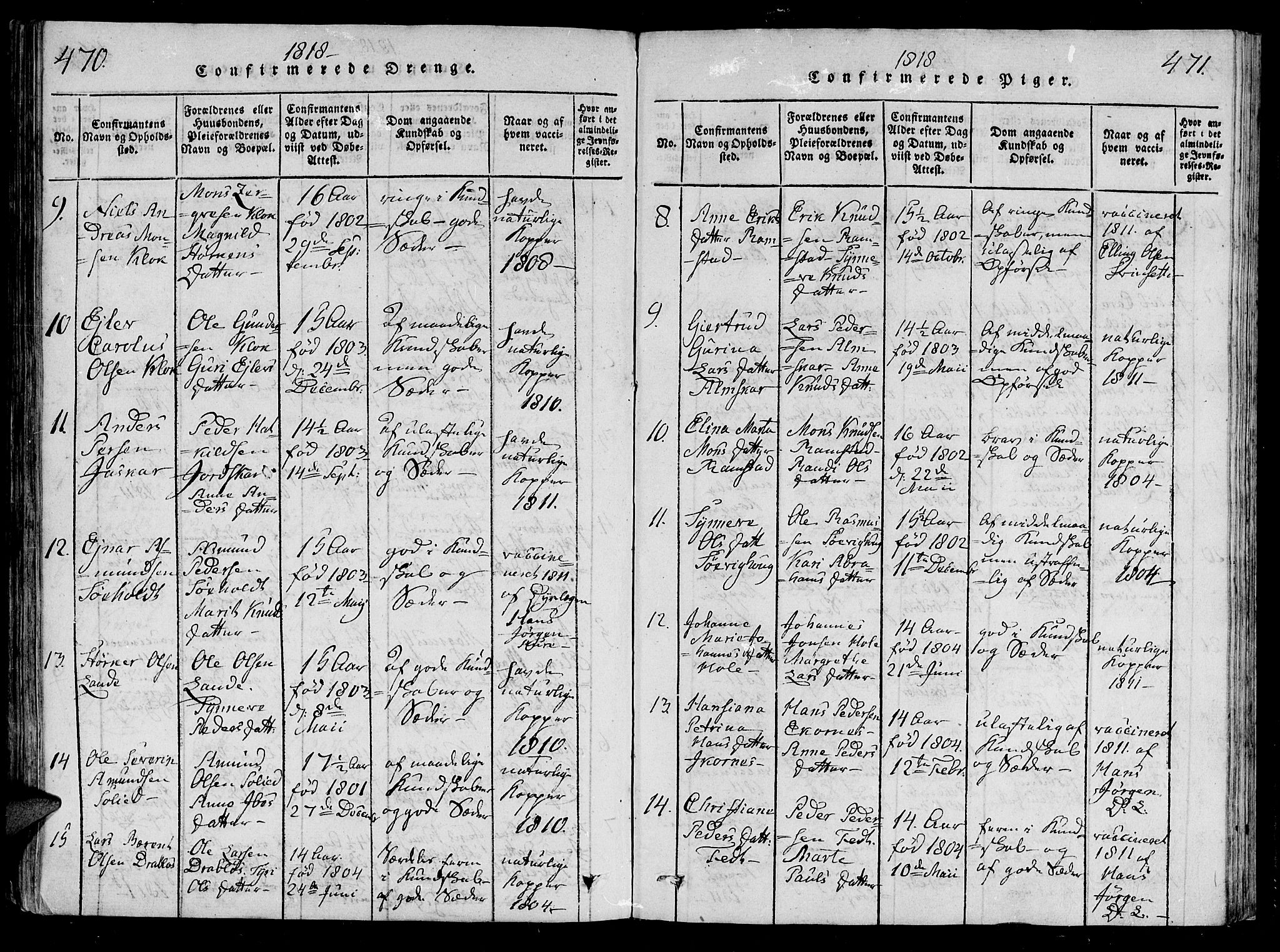 Ministerialprotokoller, klokkerbøker og fødselsregistre - Møre og Romsdal, AV/SAT-A-1454/522/L0310: Parish register (official) no. 522A05, 1816-1832, p. 470-471