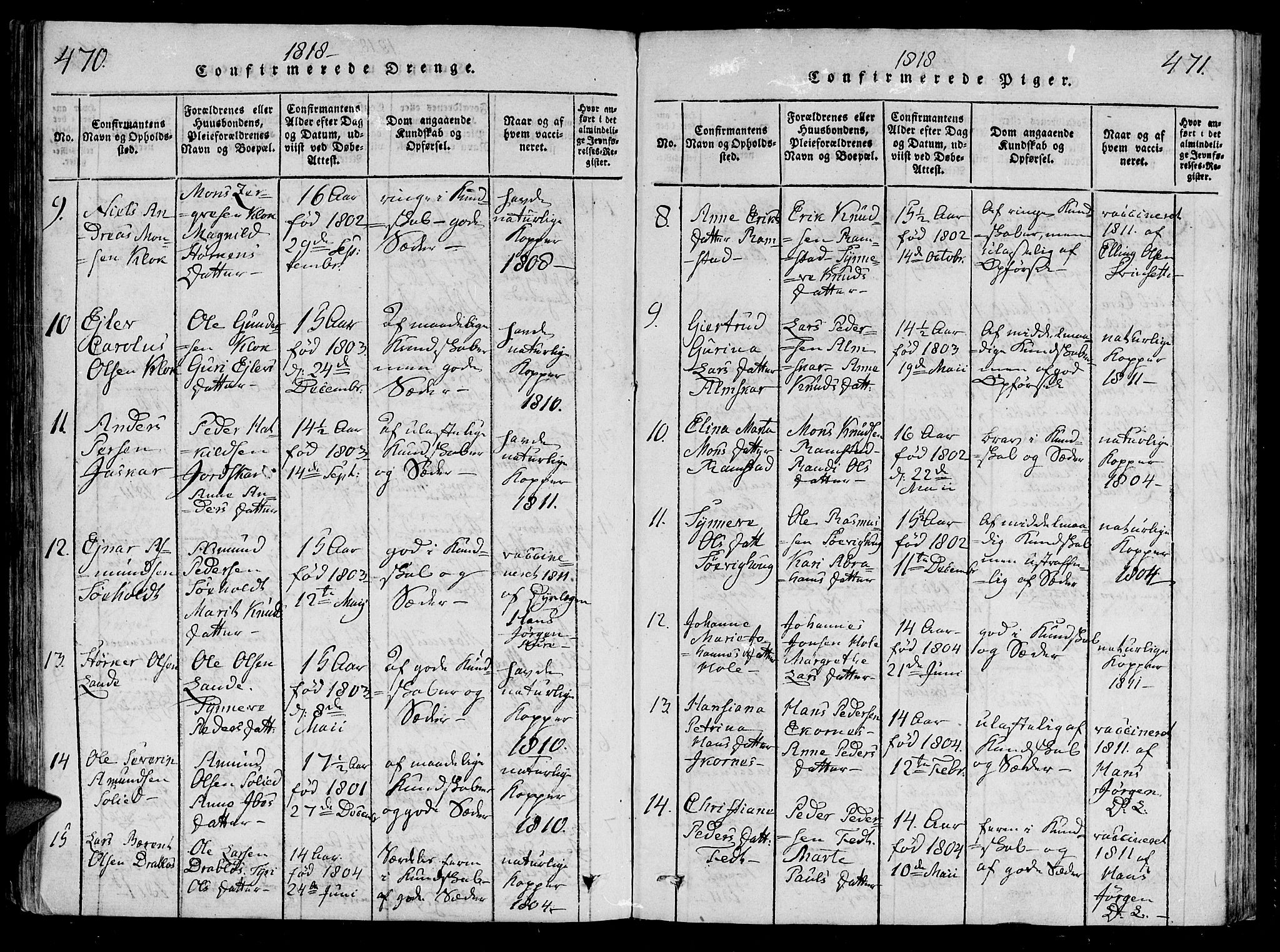 Ministerialprotokoller, klokkerbøker og fødselsregistre - Møre og Romsdal, AV/SAT-A-1454/522/L0310: Parish register (official) no. 522A05, 1816-1832, p. 470-471