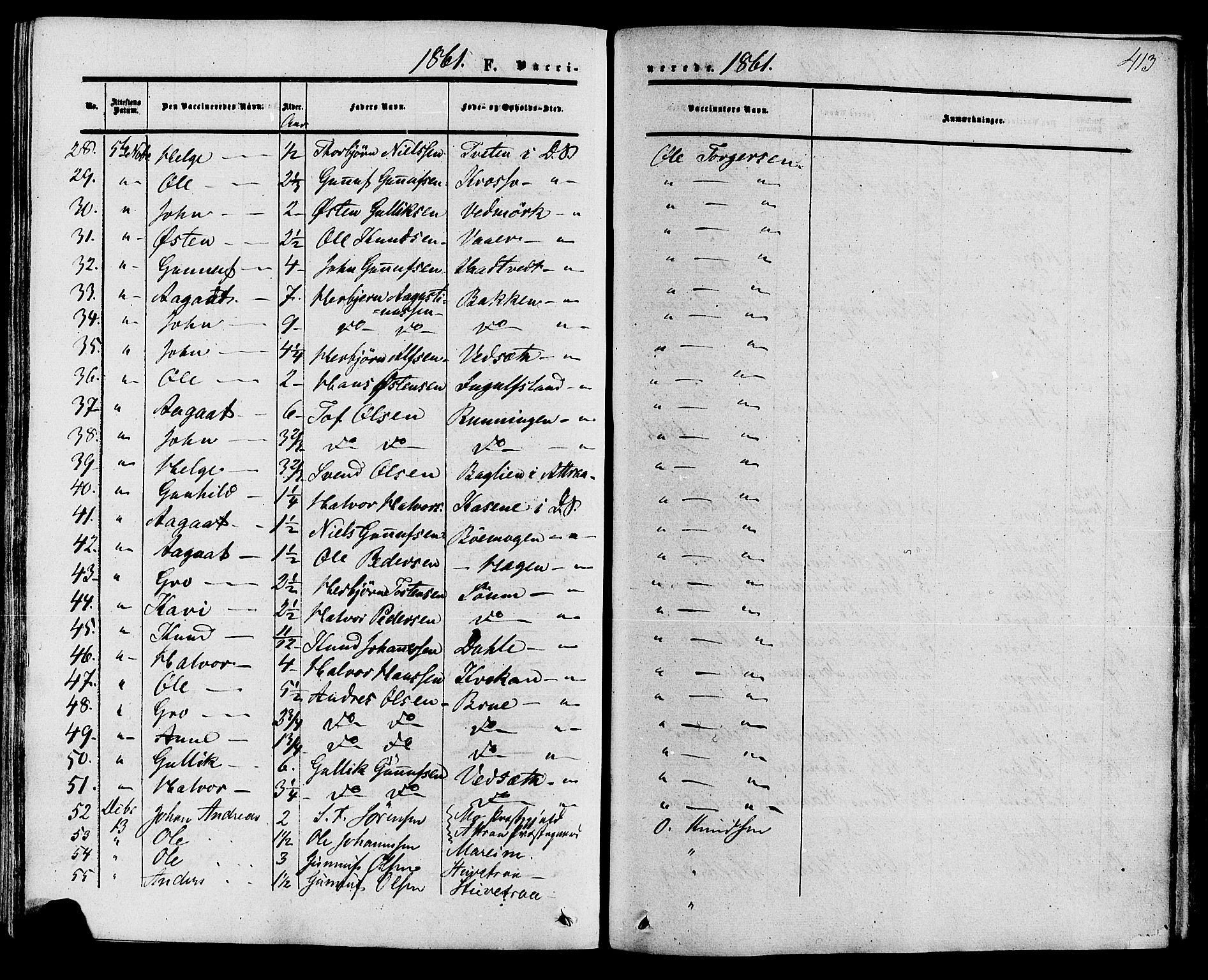 Tinn kirkebøker, SAKO/A-308/F/Fa/L0006: Parish register (official) no. I 6, 1857-1878, p. 413