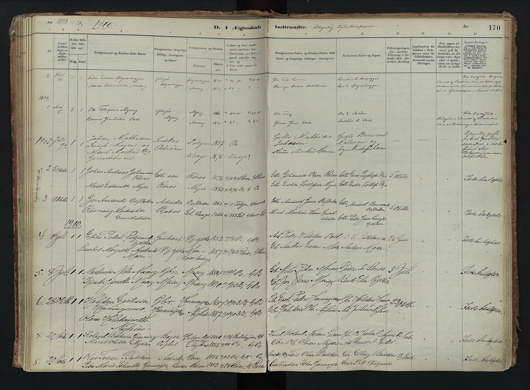 Tolga prestekontor, AV/SAH-PREST-062/K/L0008: Parish register (official) no. 8, 1877-1910, p. 170