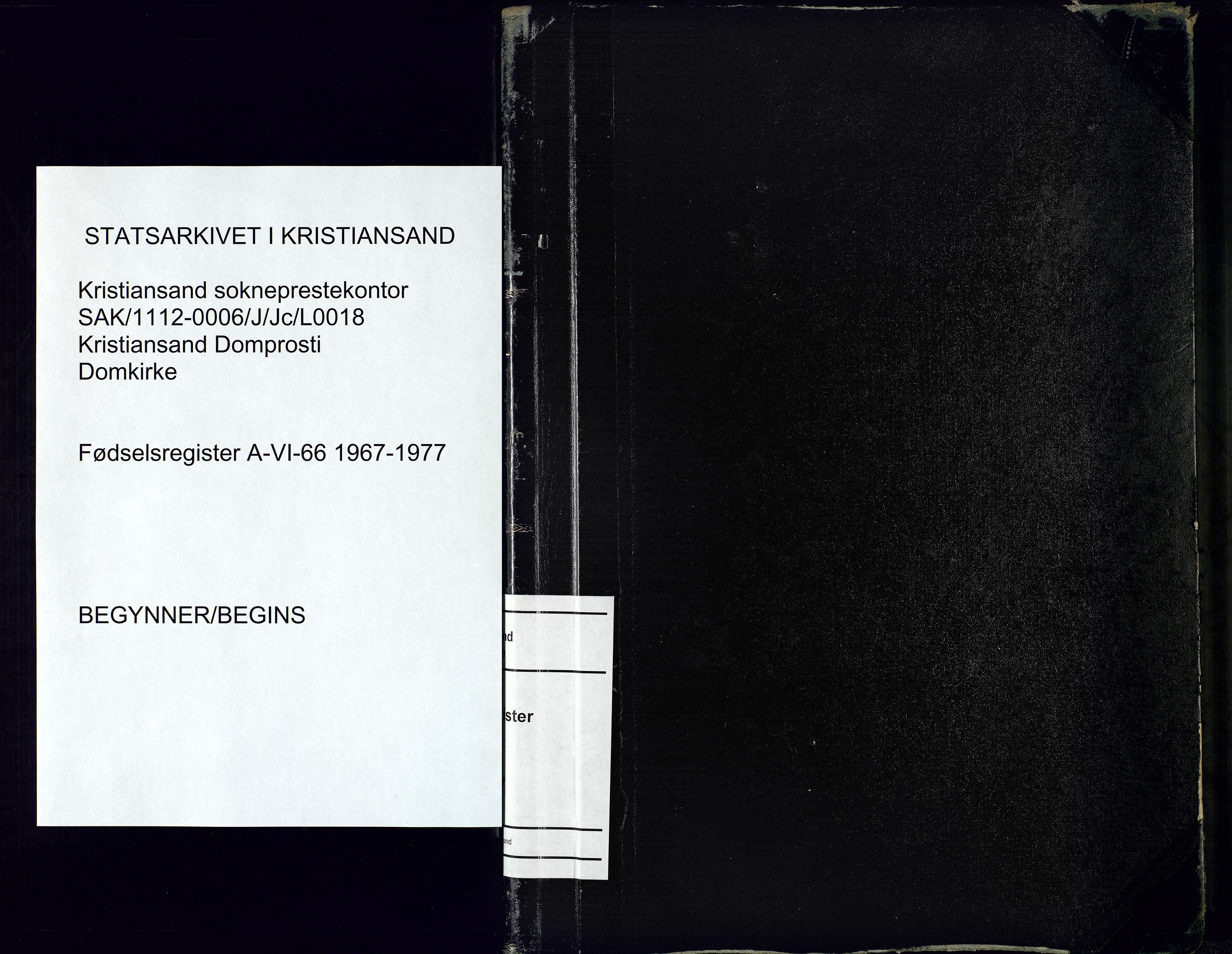 Kristiansand domprosti, SAK/1112-0006/J/Jc/L0018: Birth register no. A-VI-66, 1967-1977