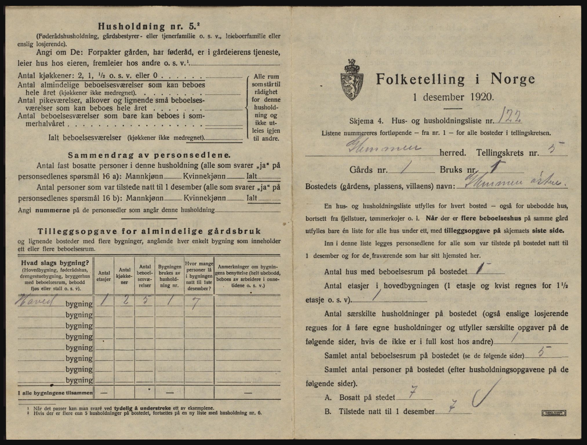 SAO, 1920 census for Glemmen, 1920, p. 1899