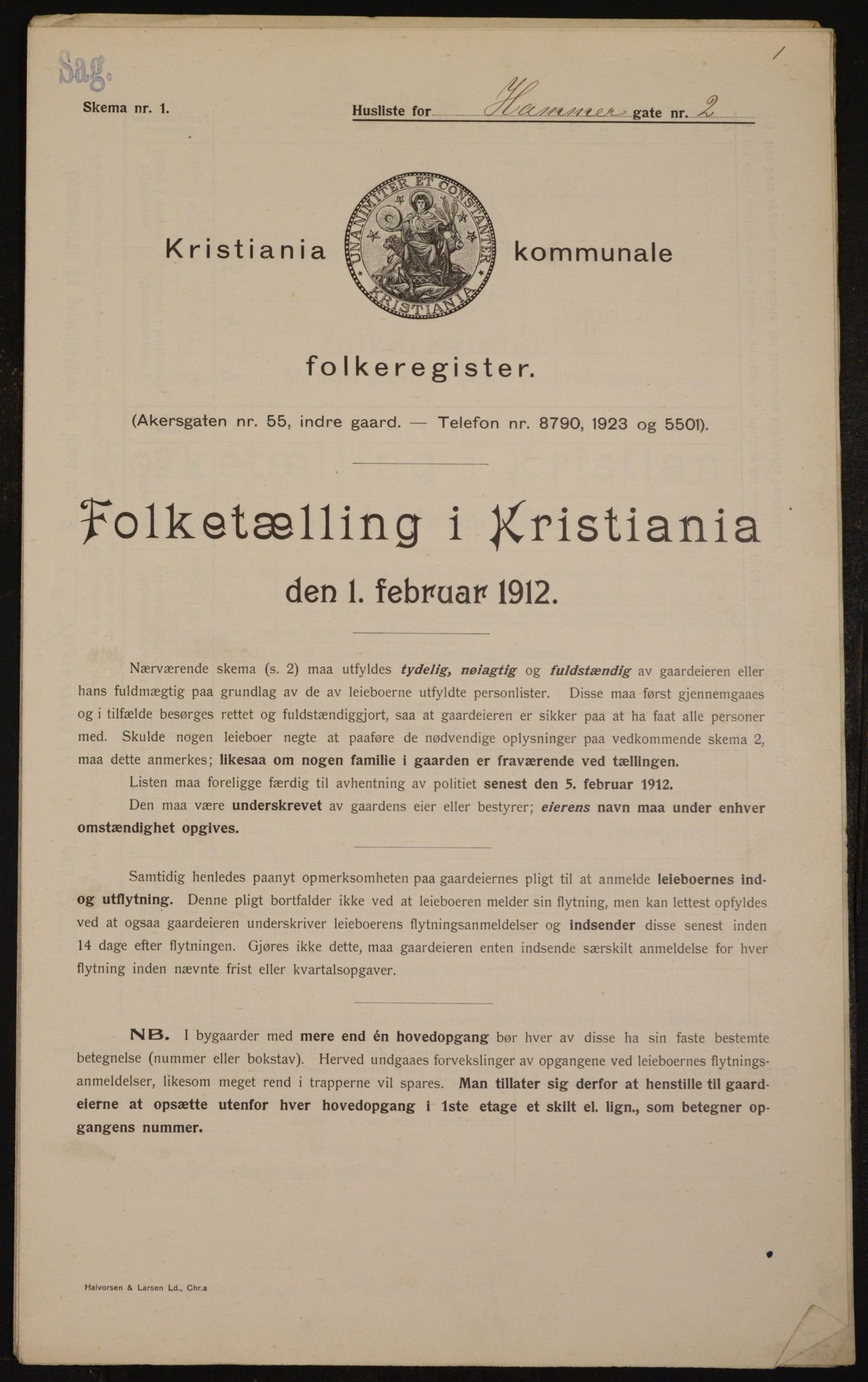 OBA, Municipal Census 1912 for Kristiania, 1912, p. 34295