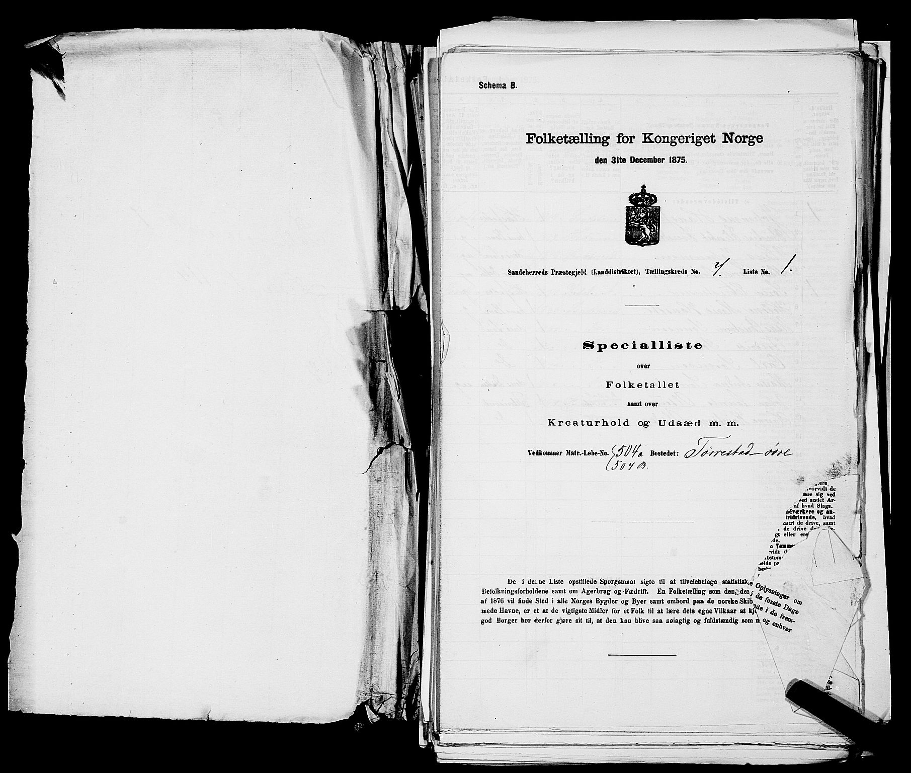 SAKO, 1875 census for 0724L Sandeherred/Sandeherred, 1875, p. 1553