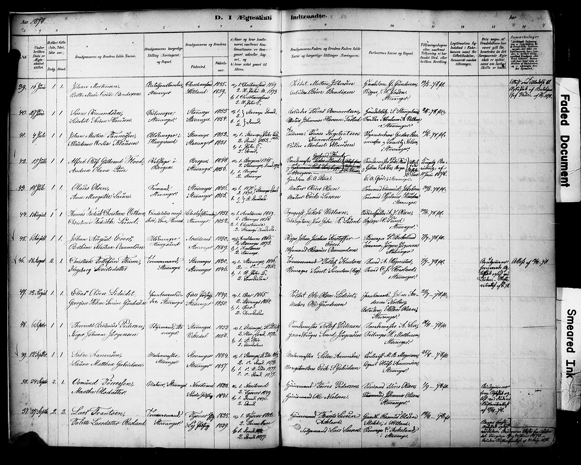 Domkirken sokneprestkontor, AV/SAST-A-101812/001/30/30BA/L0029: Parish register (official) no. A 28, 1878-1904, p. 4