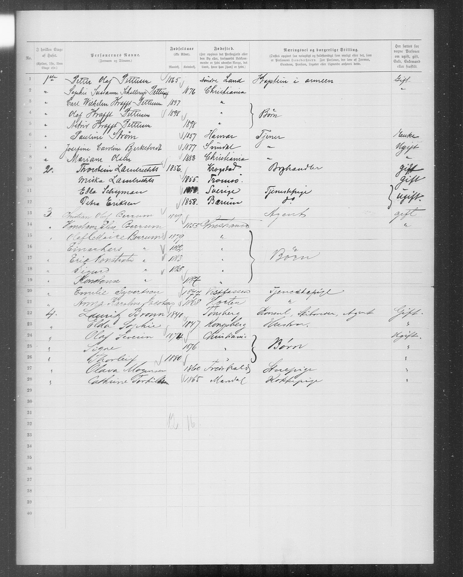 OBA, Municipal Census 1899 for Kristiania, 1899, p. 9653