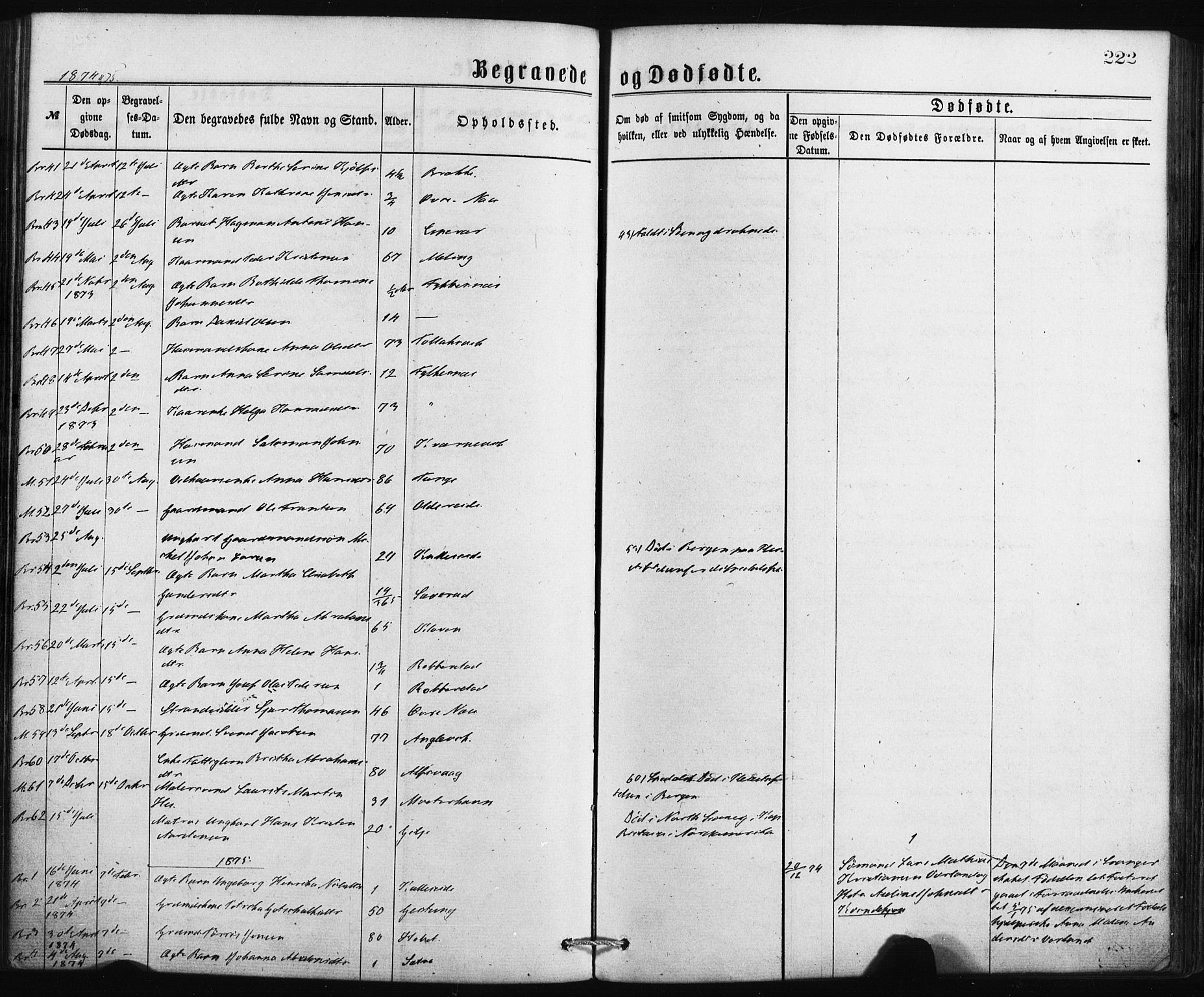 Finnås sokneprestembete, SAB/A-99925/H/Ha/Haa/Haaa/L0009: Parish register (official) no. A 9, 1873-1881, p. 222