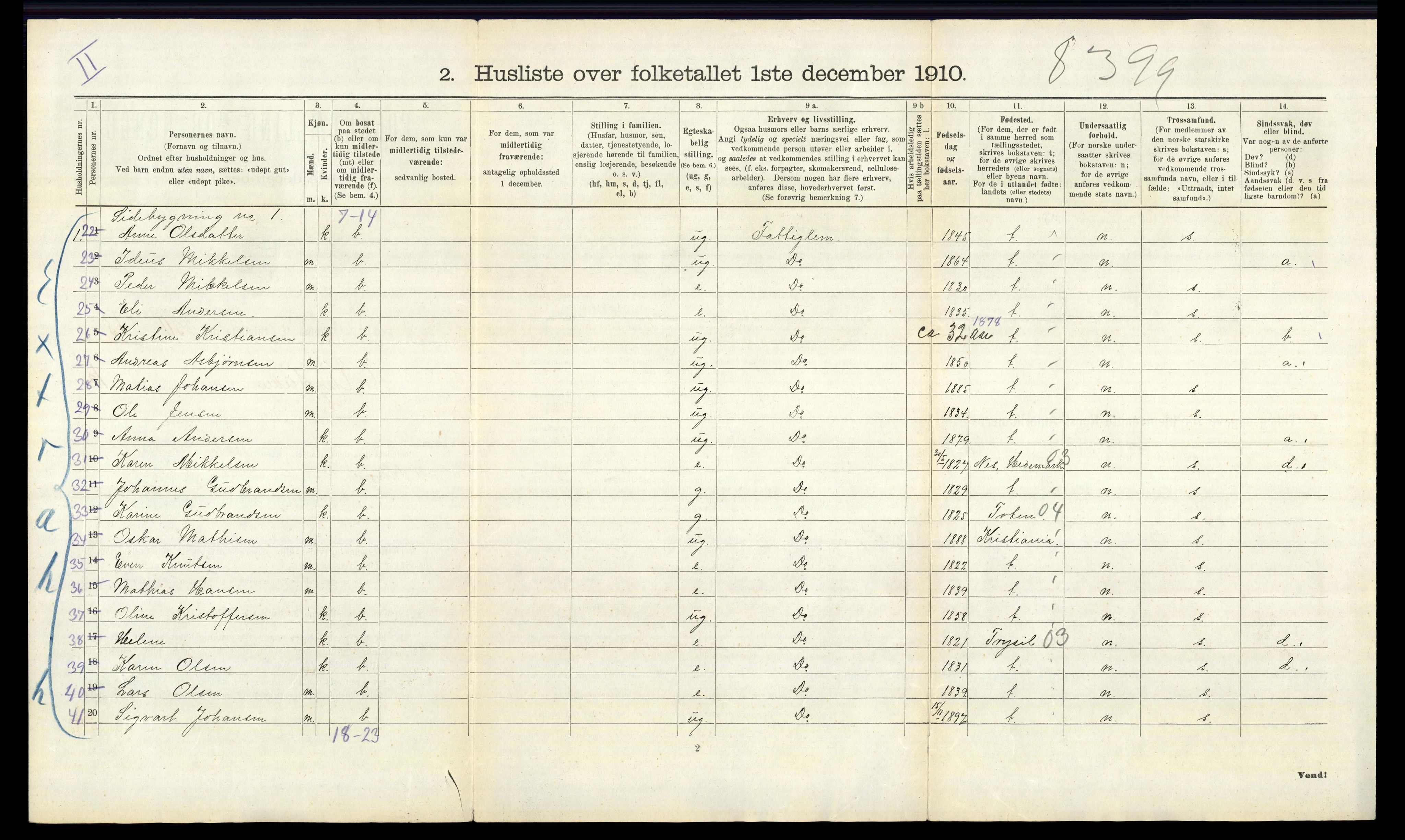 RA, 1910 census for Ringsaker, 1910, p. 2526