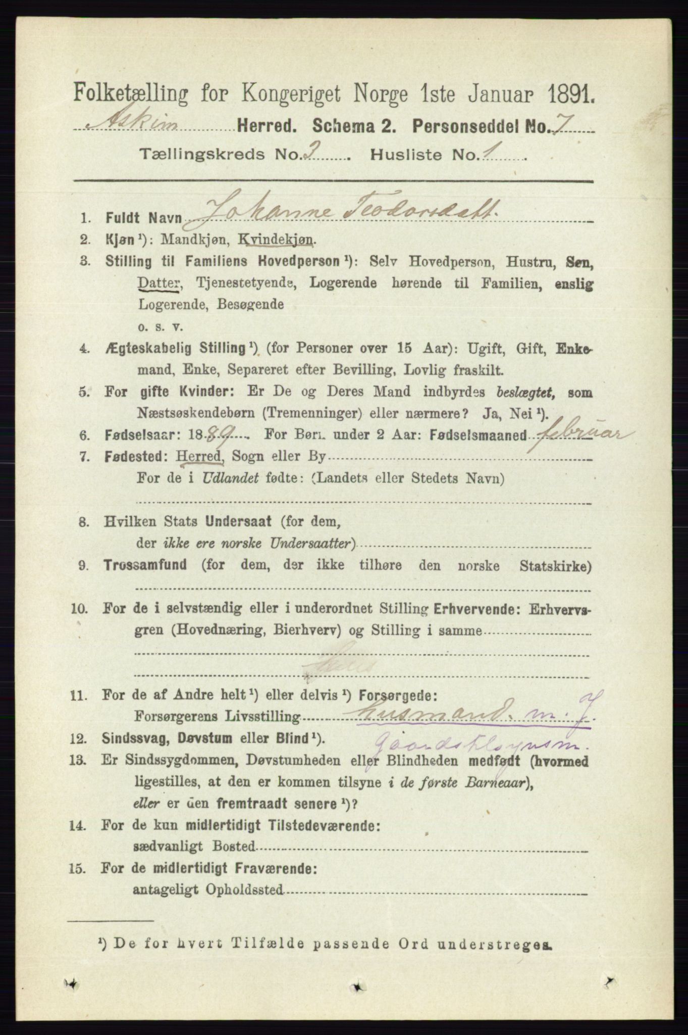 RA, 1891 census for 0124 Askim, 1891, p. 373