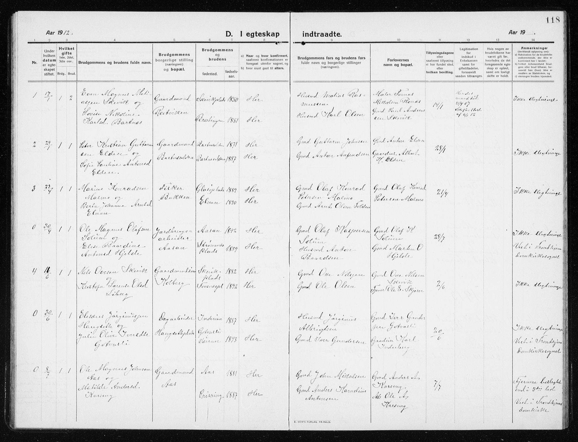 Ministerialprotokoller, klokkerbøker og fødselsregistre - Nord-Trøndelag, AV/SAT-A-1458/741/L0402: Parish register (copy) no. 741C03, 1911-1926, p. 118