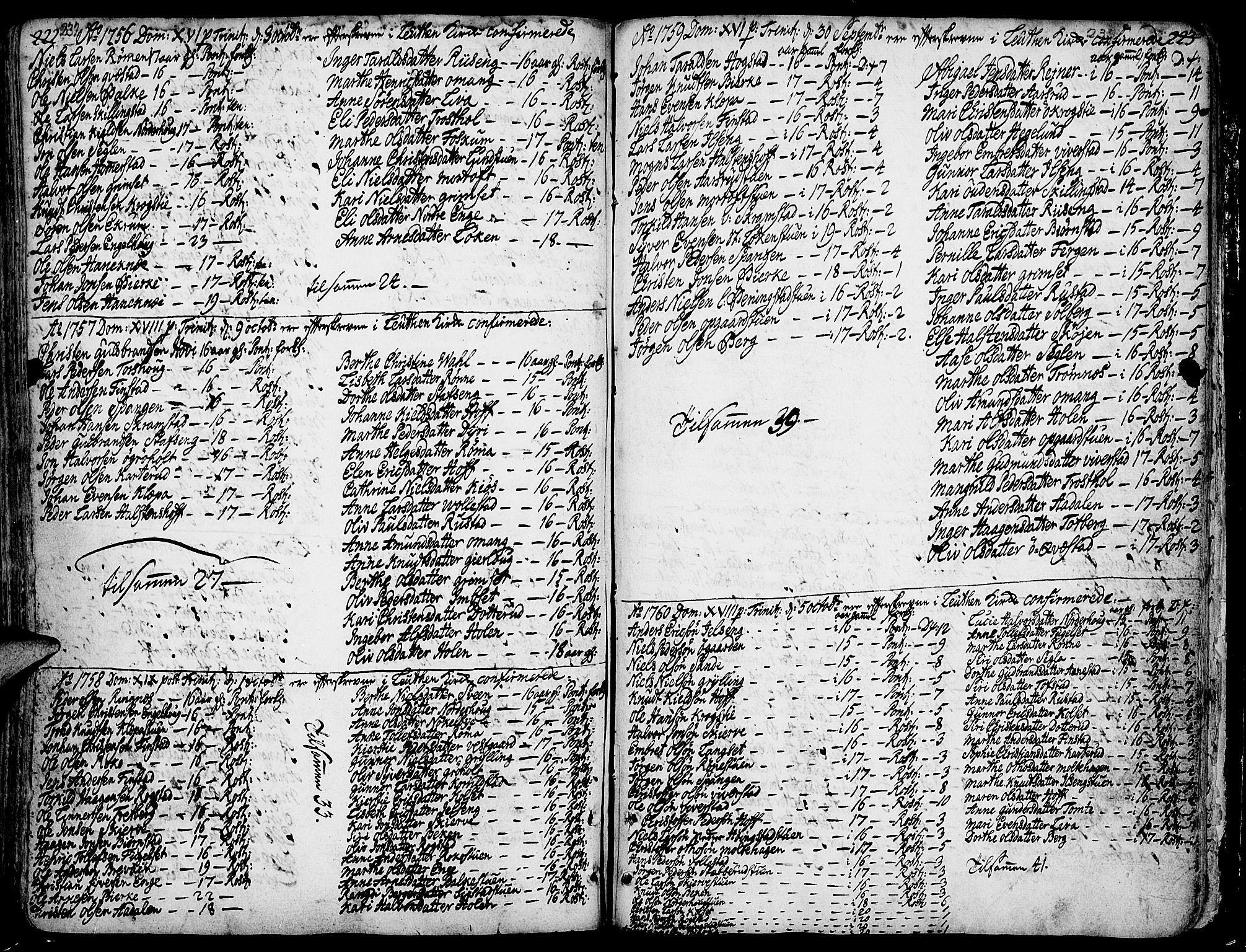 Løten prestekontor, SAH/PREST-022/K/Ka/L0002: Parish register (official) no. 2, 1731-1772, p. 232-233