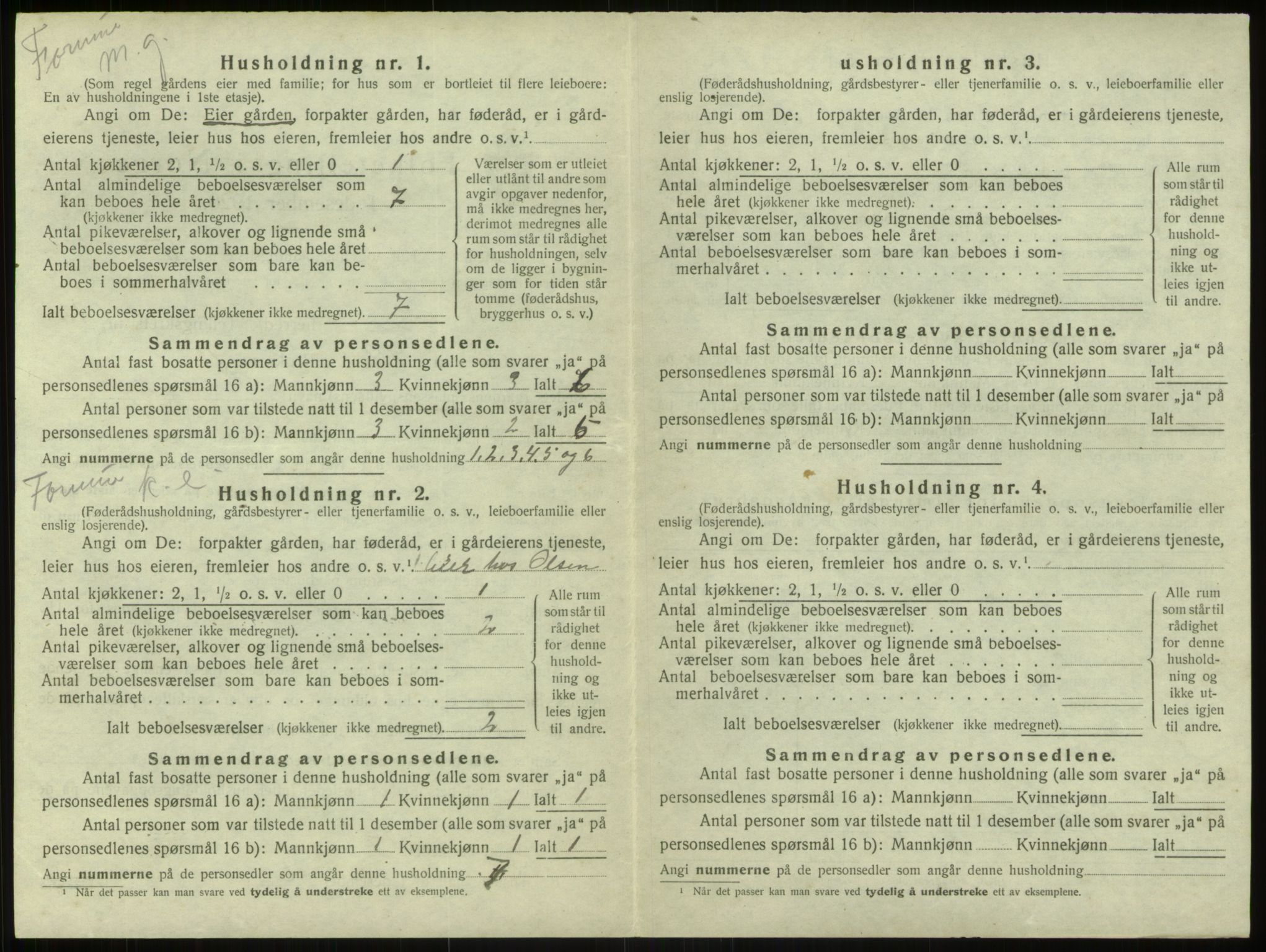 SAB, 1920 census for Haus, 1920, p. 1020