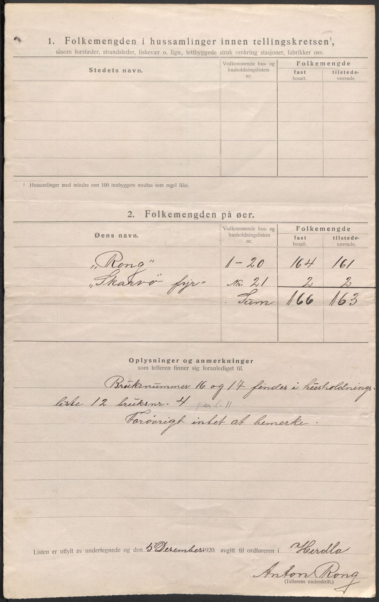 SAB, 1920 census for Herdla, 1920, p. 35