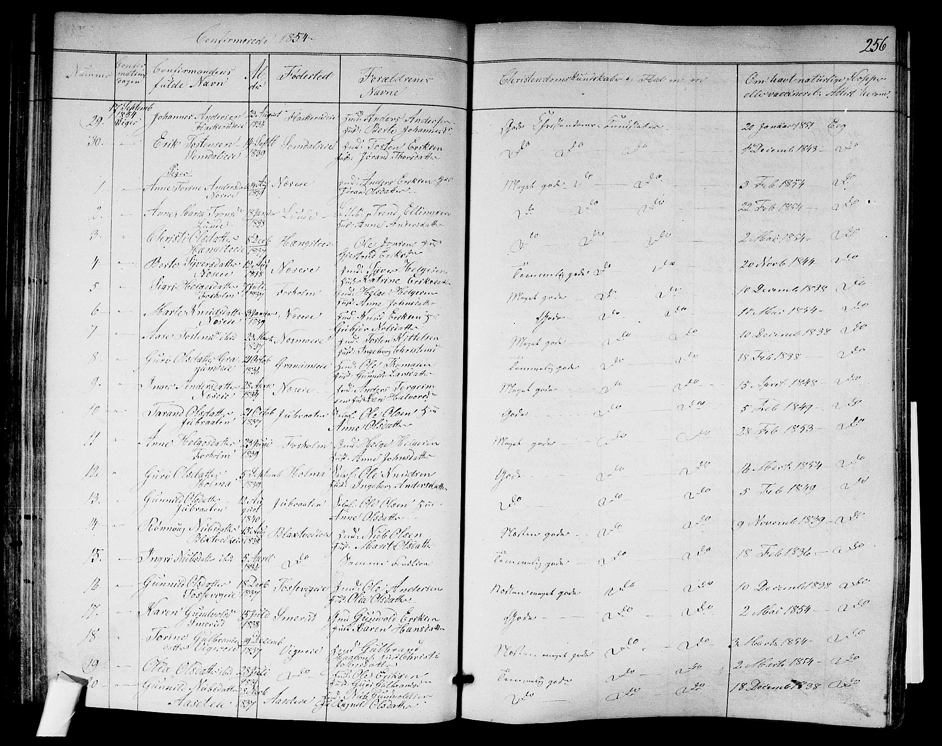 Norderhov kirkebøker, SAKO/A-237/F/Fa/L0011: Parish register (official) no. 11, 1847-1856, p. 256