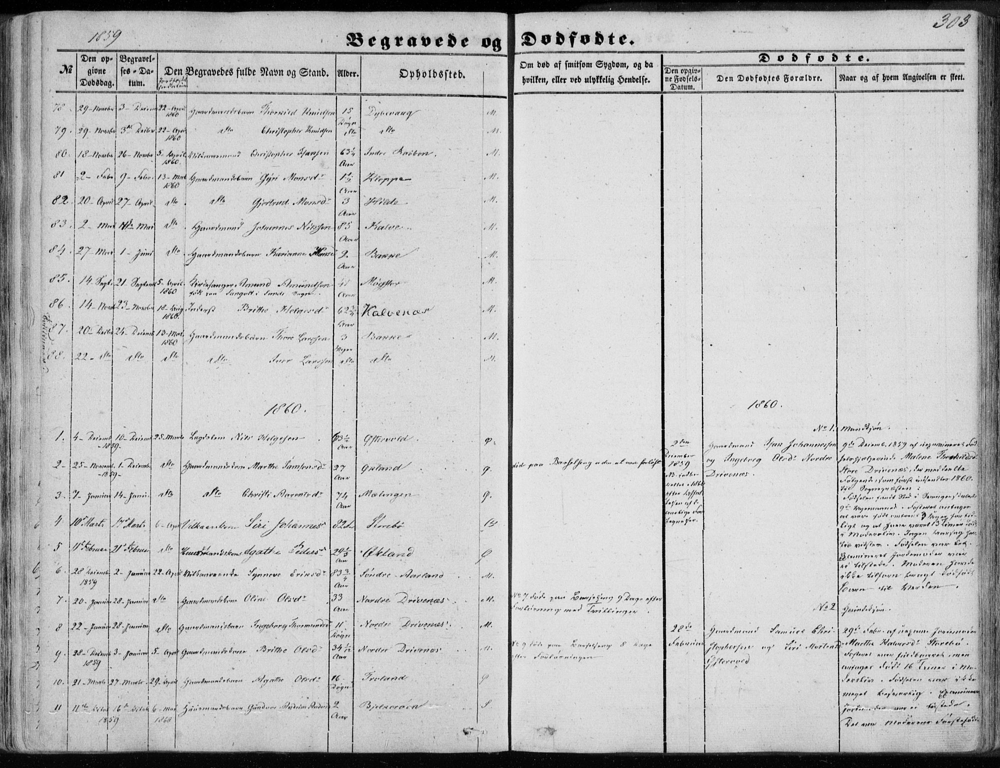 Sund sokneprestembete, SAB/A-99930: Parish register (official) no. A 14, 1850-1866, p. 303