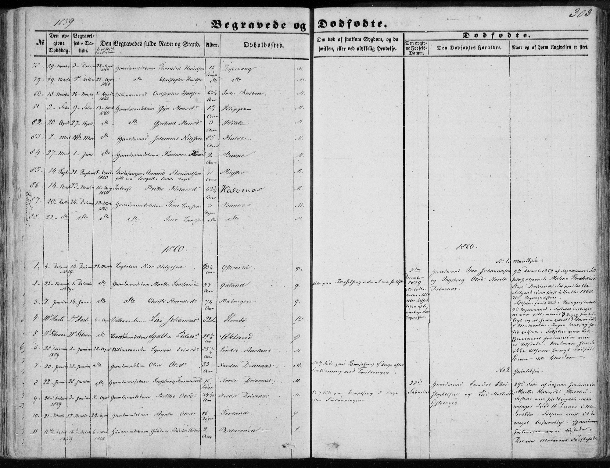 Sund sokneprestembete, AV/SAB-A-99930: Parish register (official) no. A 14, 1850-1866, p. 303