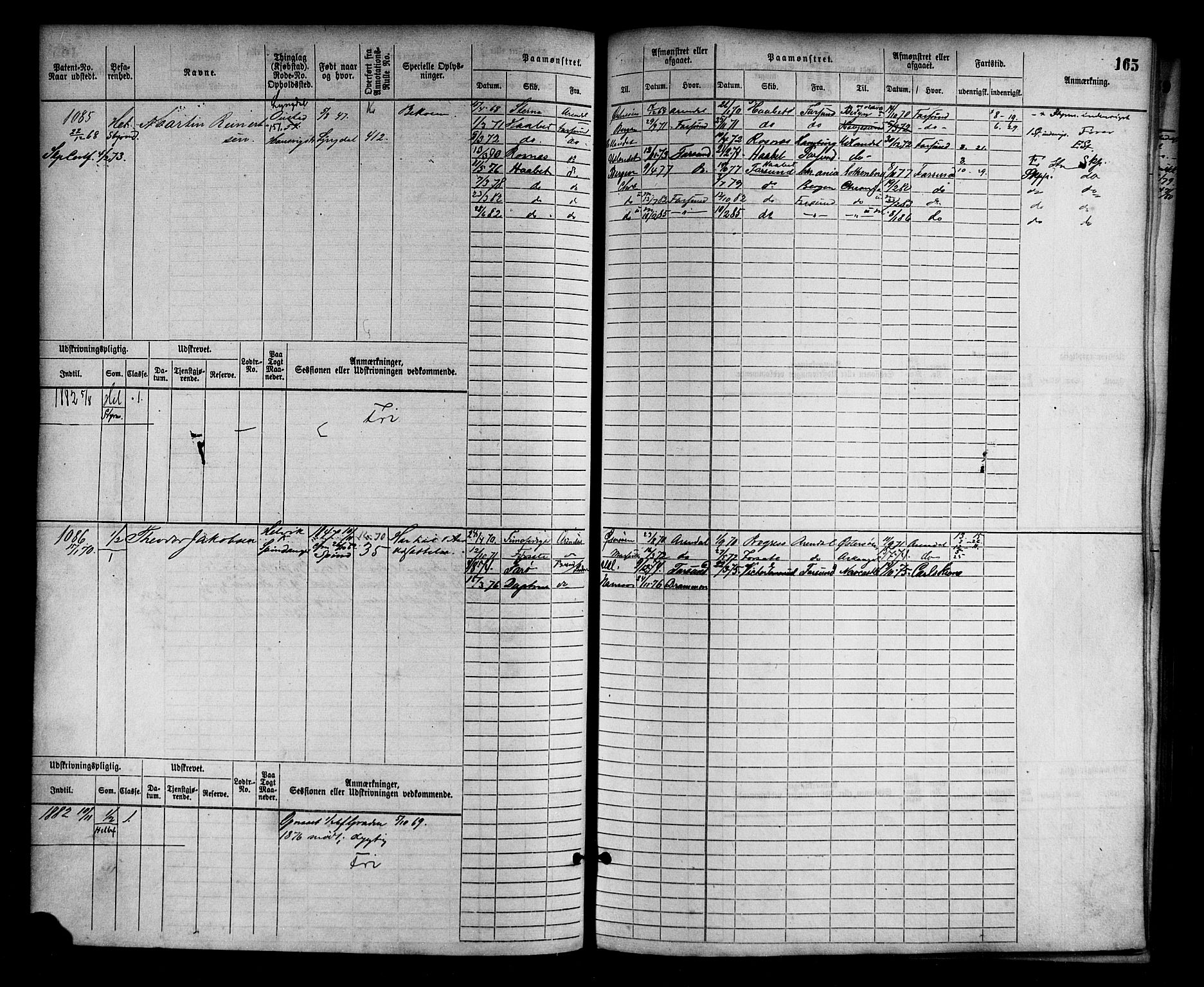 Farsund mønstringskrets, AV/SAK-2031-0017/F/Fb/L0002: Hovedrulle nr 759-1508, M-5, 1868-1900, p. 167