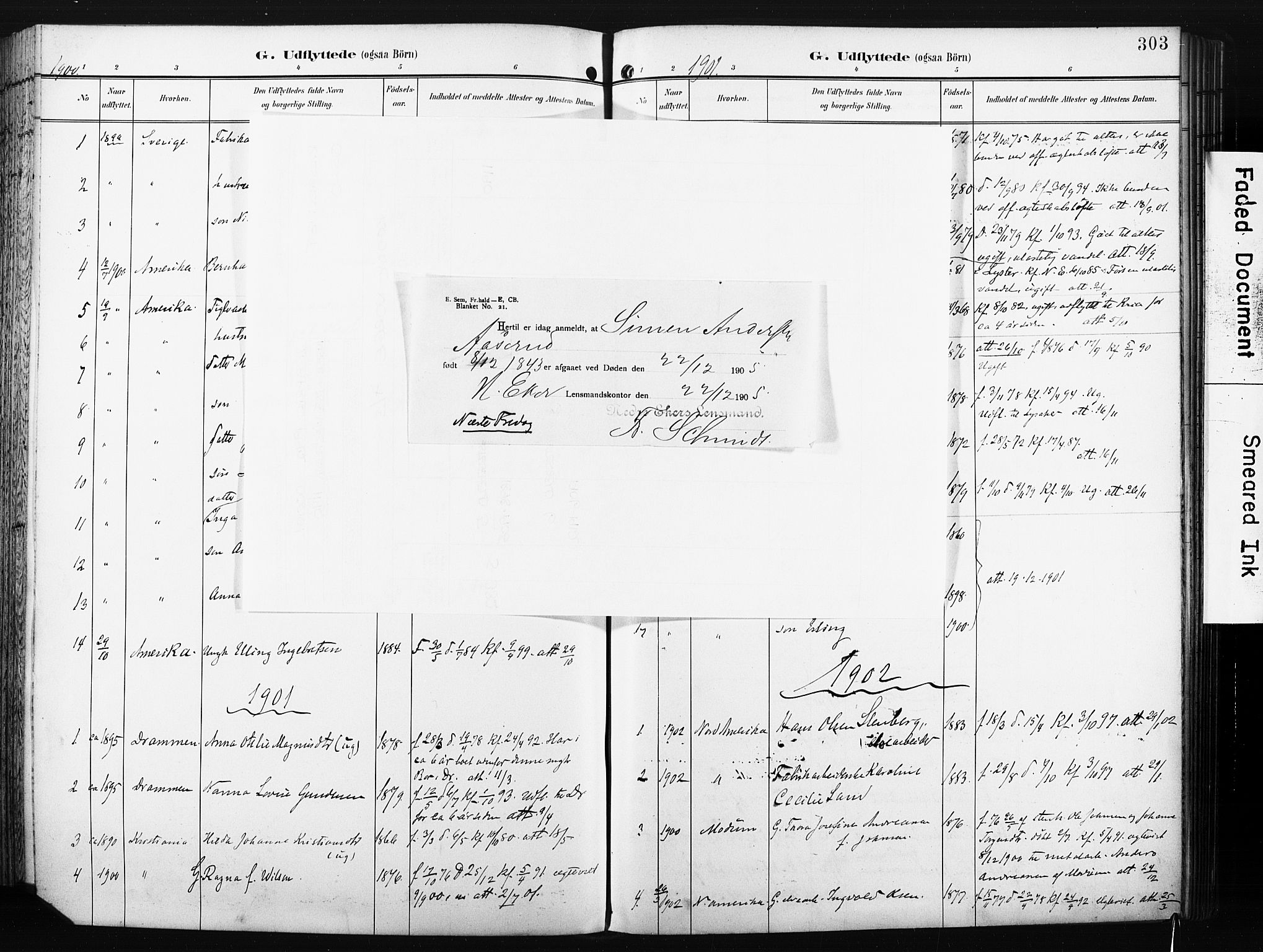 Nedre Eiker kirkebøker, AV/SAKO-A-612/F/Fa/L0005: Parish register (official) no. 5, 1898-1905, p. 303