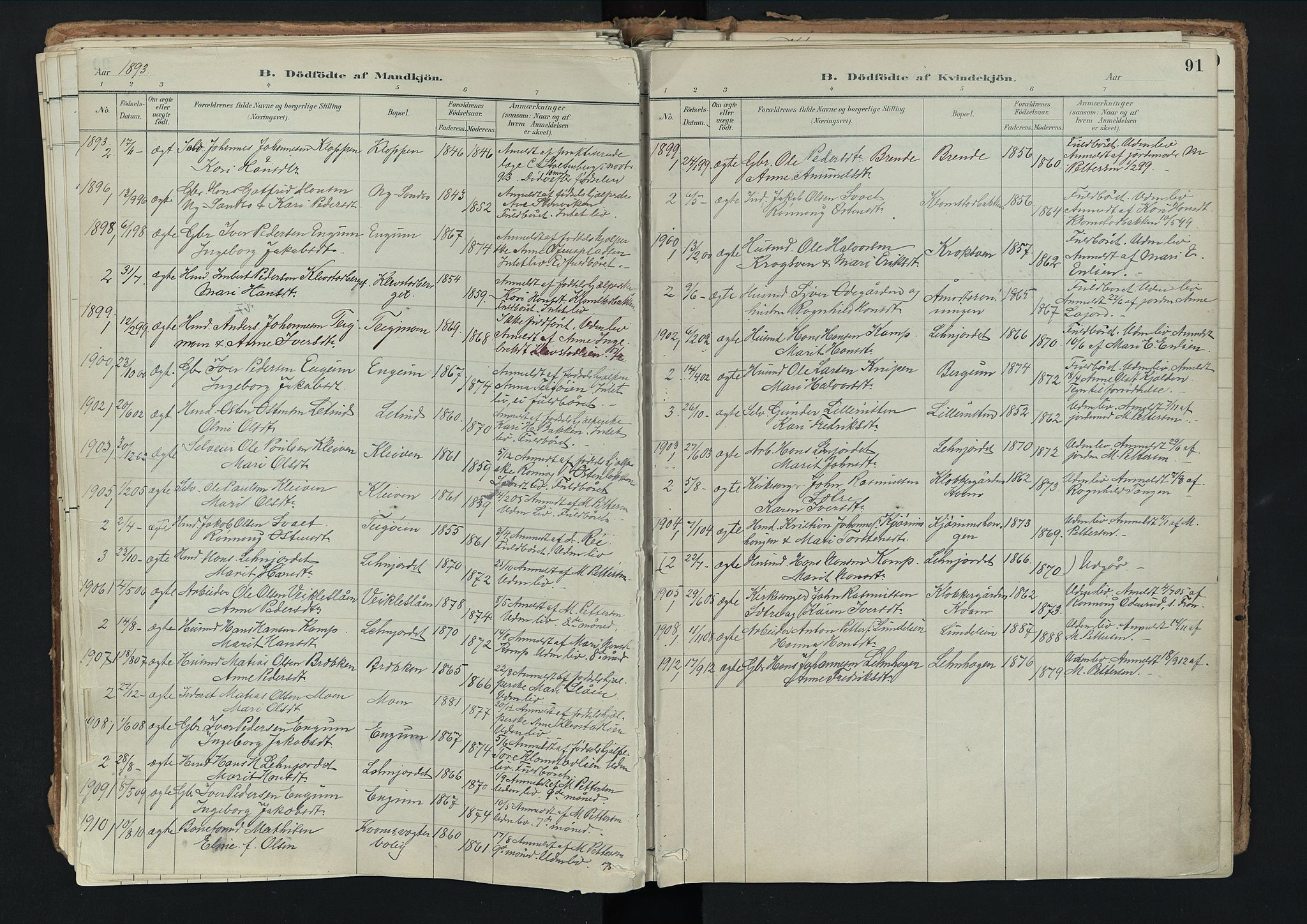 Nord-Fron prestekontor, SAH/PREST-080/H/Ha/Haa/L0003: Parish register (official) no. 3, 1884-1914, p. 91