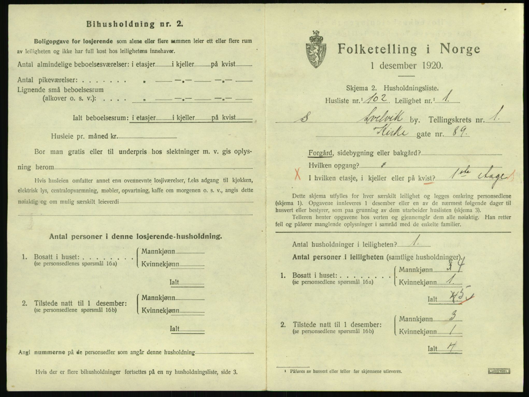 SAKO, 1920 census for Svelvik, 1920, p. 807