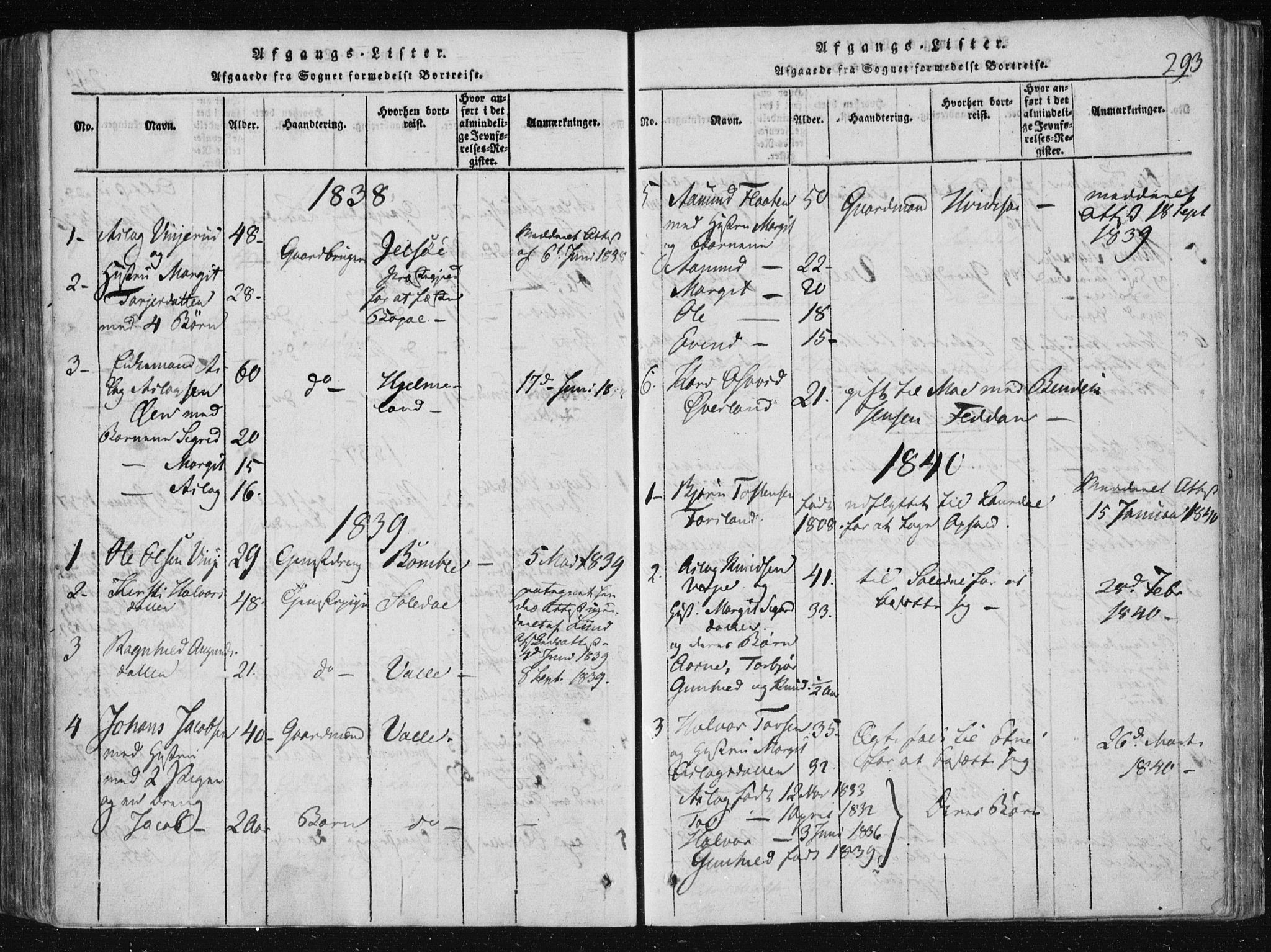 Vinje kirkebøker, SAKO/A-312/F/Fa/L0003: Parish register (official) no. I 3, 1814-1843, p. 293