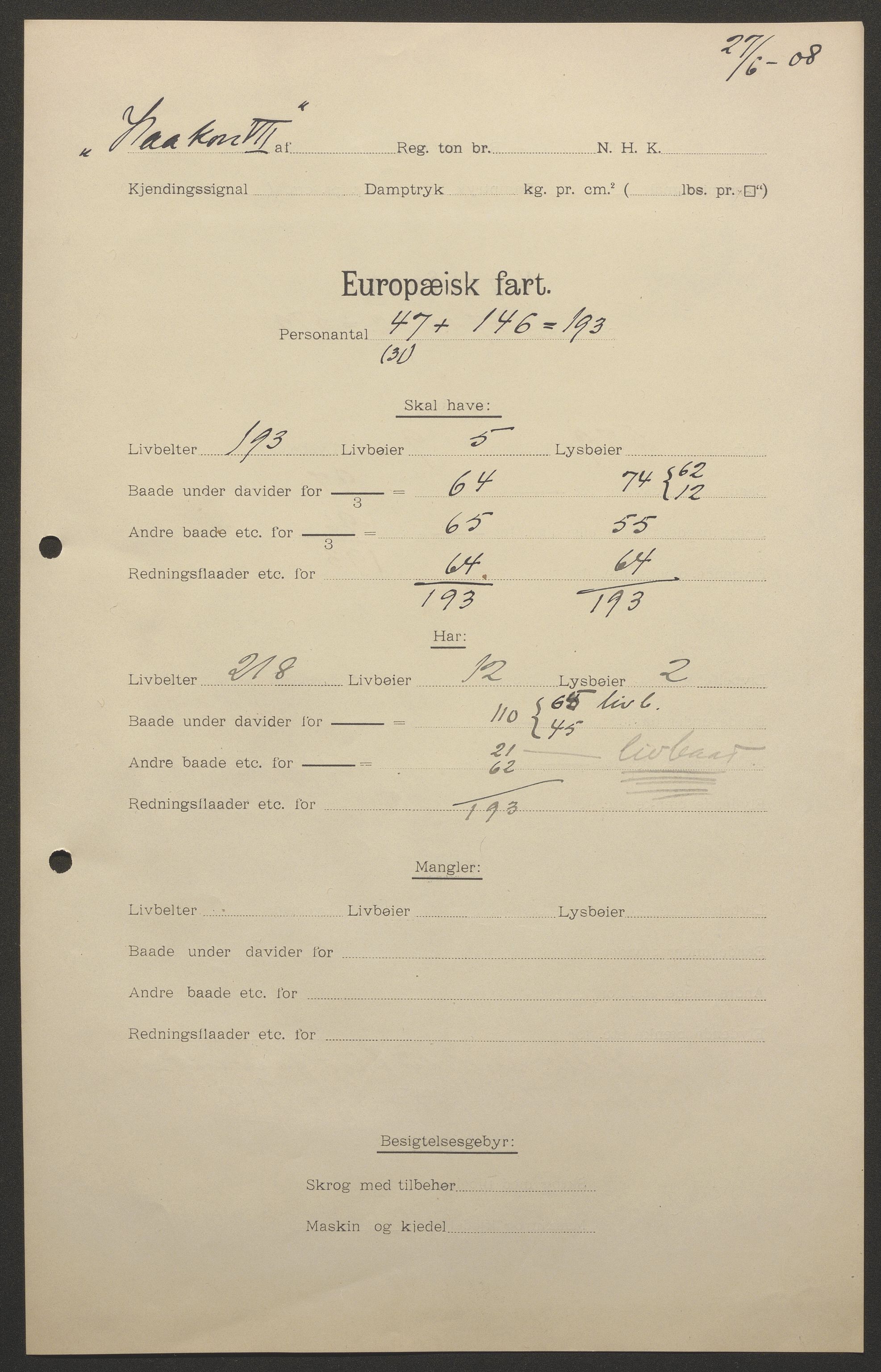 Sjøfartsdirektoratet med forløpere, skipsmapper slettede skip, AV/RA-S-4998/F/Fa/L0532: --, 1907-1917, p. 131