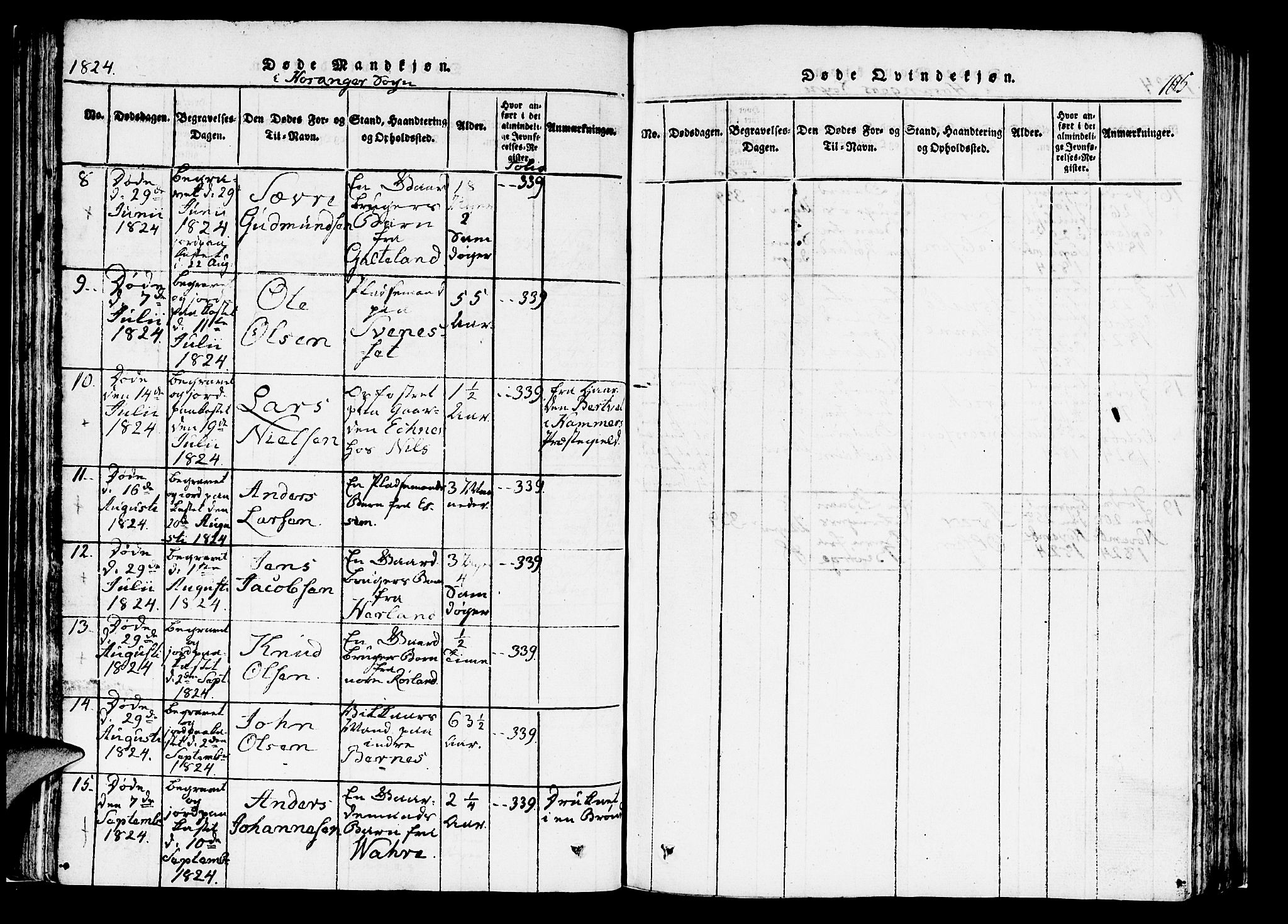 Hosanger sokneprestembete, SAB/A-75801/H/Haa: Parish register (official) no. A 5, 1815-1824, p. 105