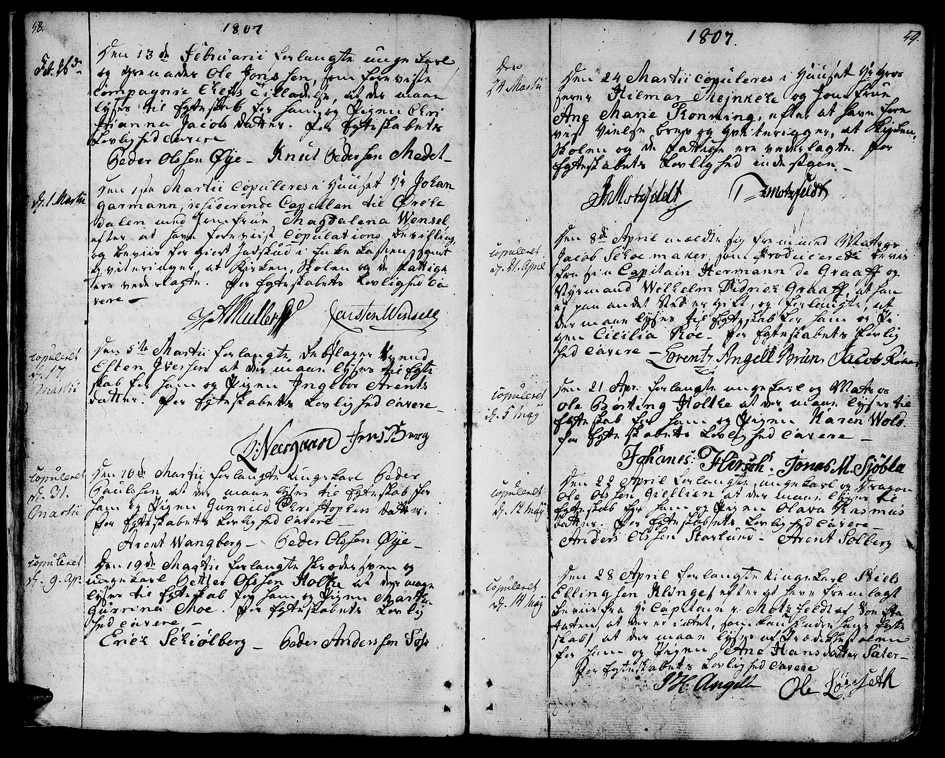 Ministerialprotokoller, klokkerbøker og fødselsregistre - Sør-Trøndelag, SAT/A-1456/601/L0042: Parish register (official) no. 601A10, 1802-1830, p. 58-59