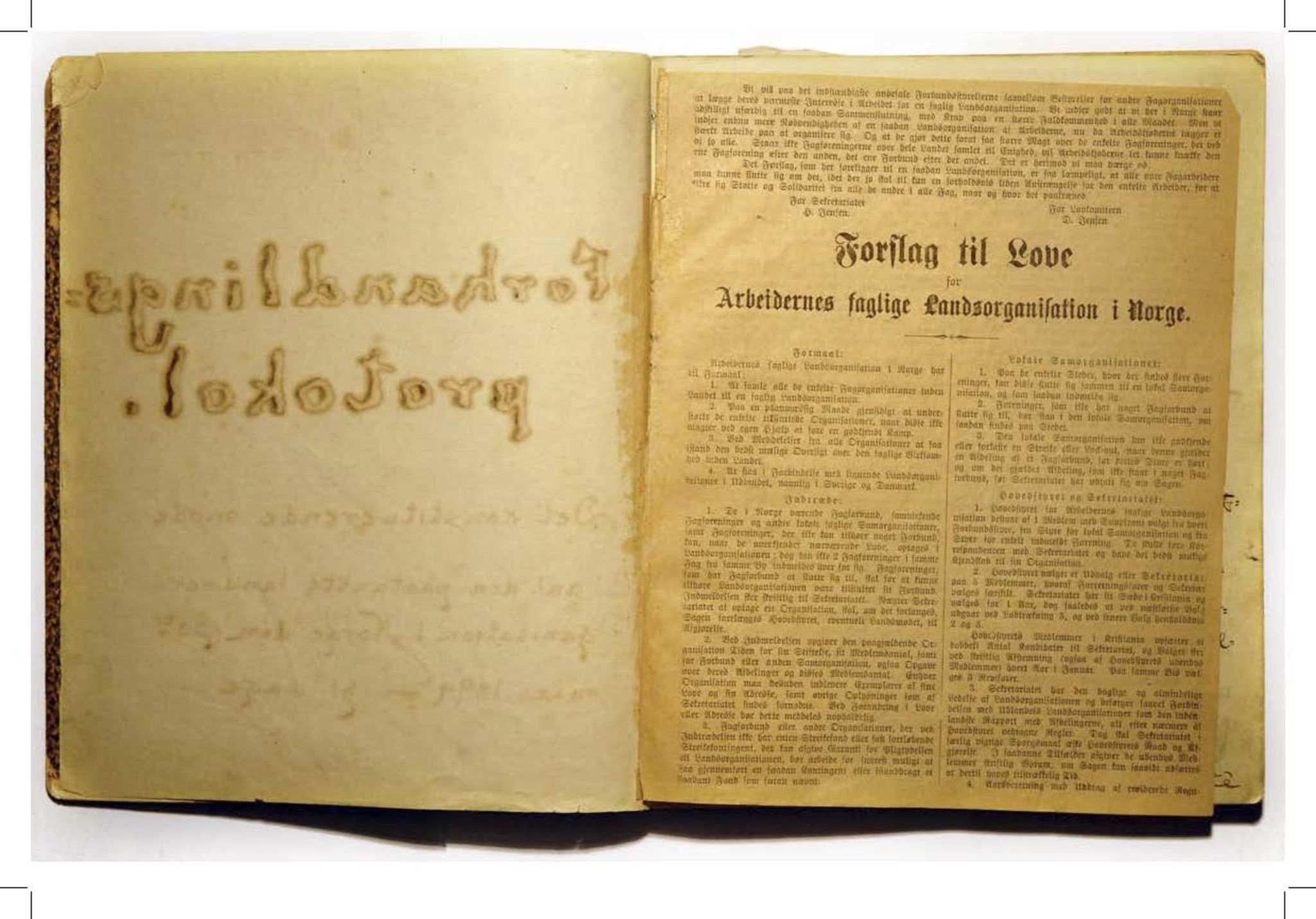 Landsorganisasjonen i Norge, AAB/ARK-1579/A/Ac/L0001a/0001: Protokoller / Protokoll, 1899-1900
