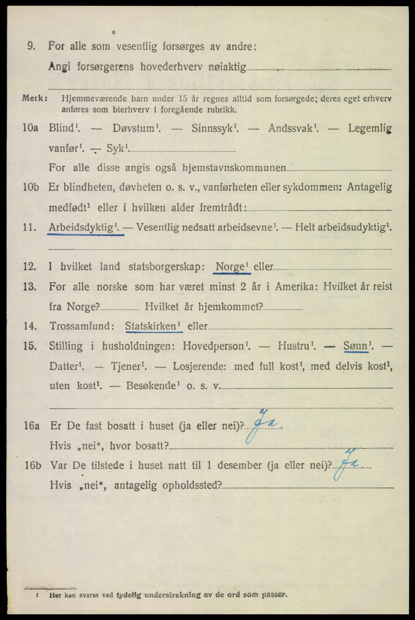 SAH, 1920 census for Lunner, 1920, p. 10488