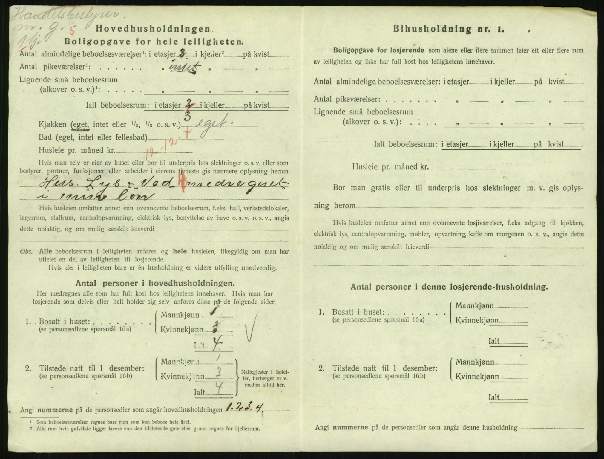 SAH, 1920 census for Lillehammer, 1920, p. 2585