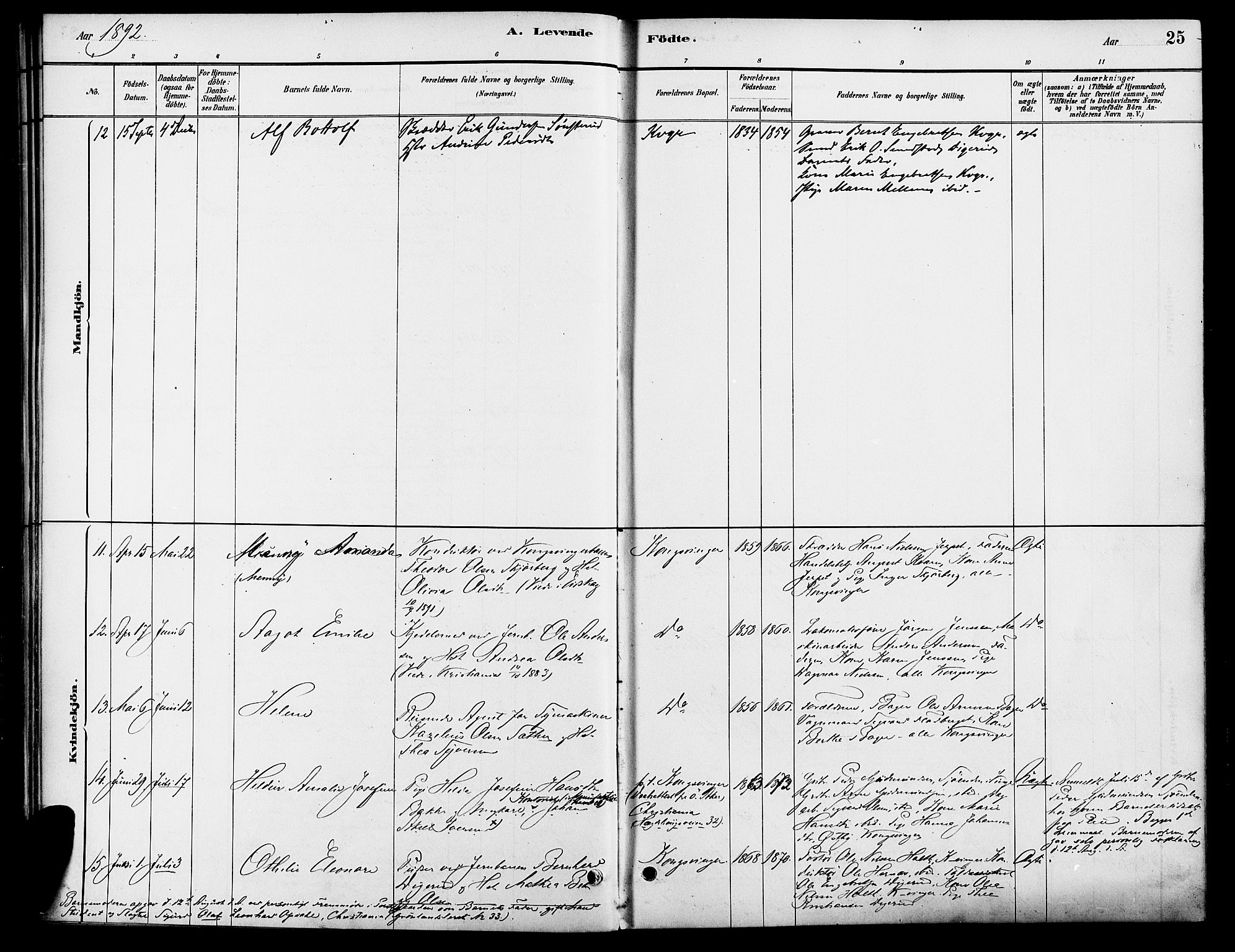 Vinger prestekontor, AV/SAH-PREST-024/H/Ha/Haa/L0013: Parish register (official) no. 13, 1881-1897, p. 25