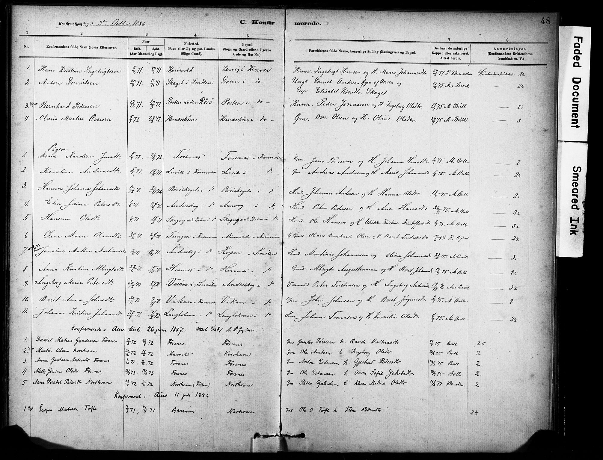 Ministerialprotokoller, klokkerbøker og fødselsregistre - Sør-Trøndelag, SAT/A-1456/635/L0551: Parish register (official) no. 635A01, 1882-1899, p. 48
