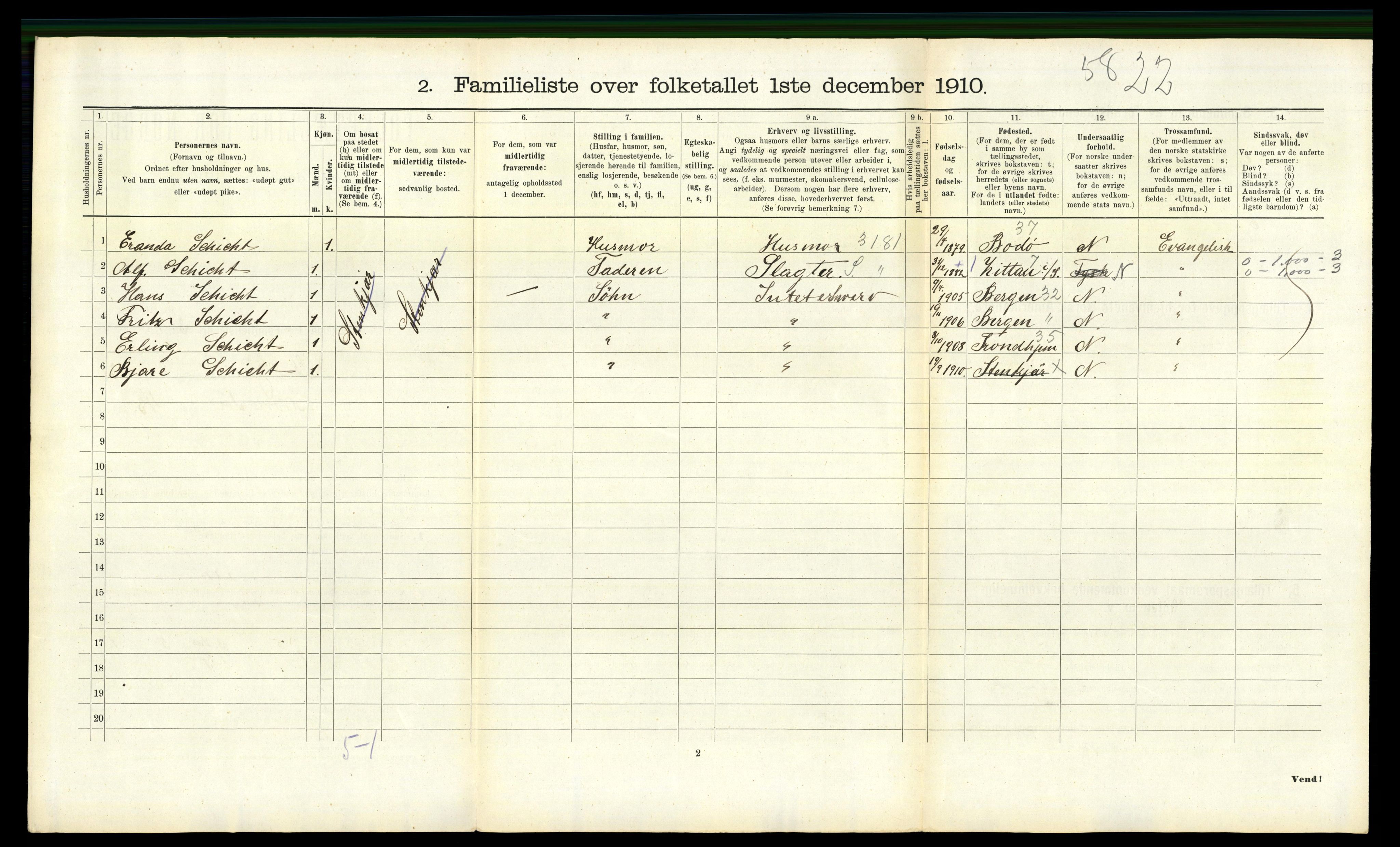 RA, 1910 census for Steinkjer, 1910, p. 681